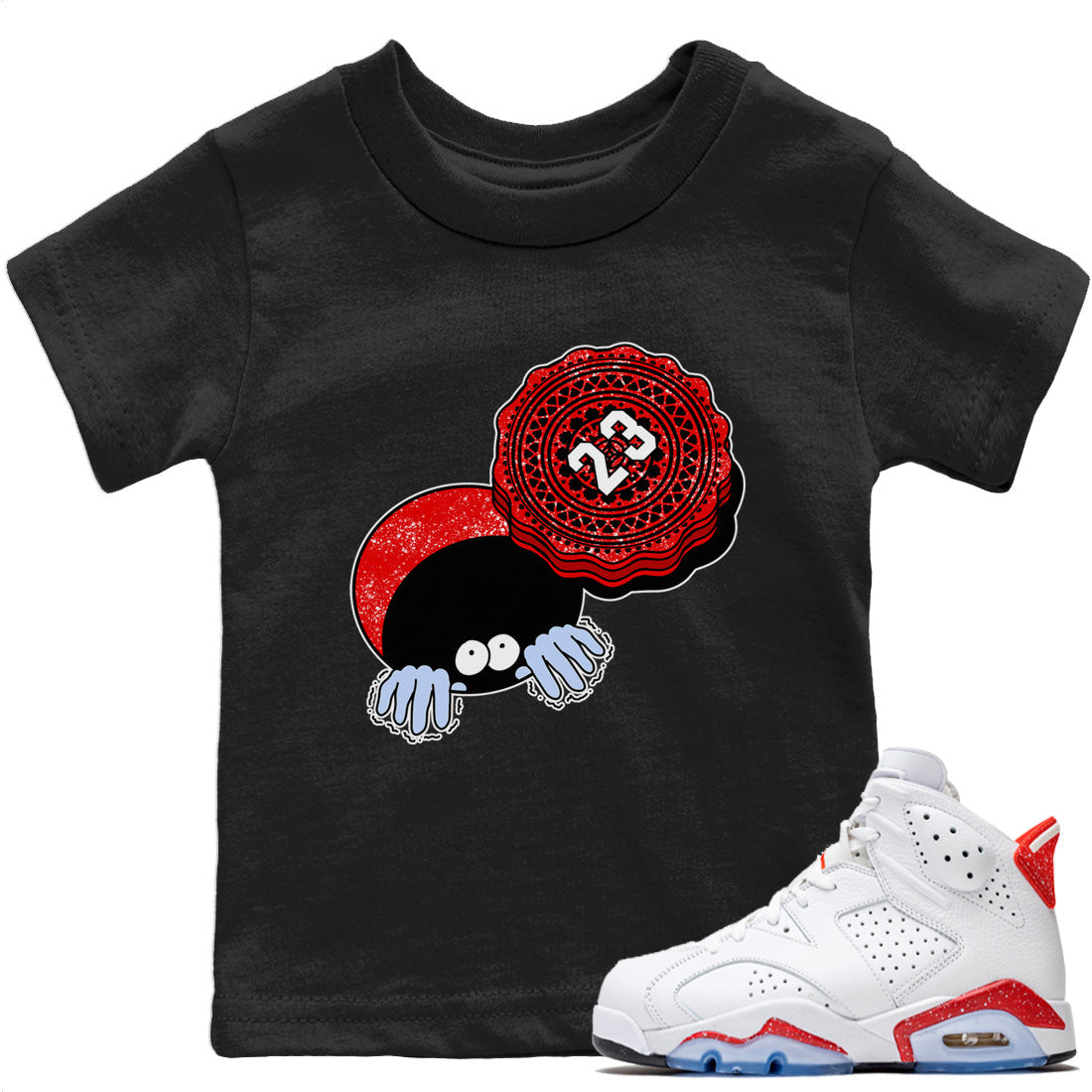 Jordan 6 Red Velvet Cookies Shirt To Match Jordans Manhole Cover Cookie Sneaker Tees Jordan 6 Red Velvet Cookies Drip Gear Zone Sneaker Matching Clothing Kids Shirts
