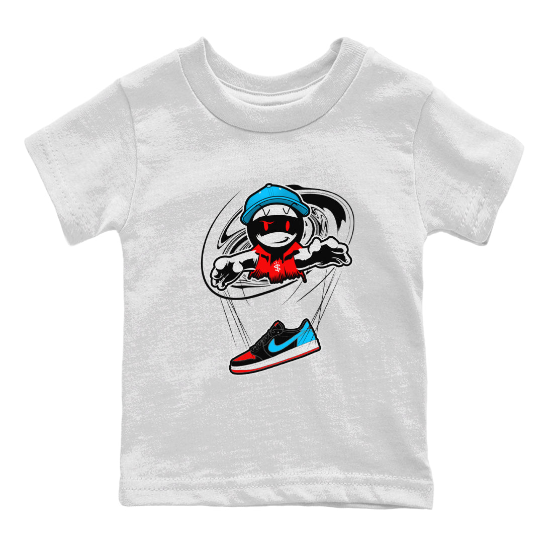 Air Jordan 1 UNC to Chicago shirt to match jordans Marionette Streetwear Sneaker Shirt AJ1 UNC to Chicago Drip Gear Zone Sneaker Matching Clothing Baby Toddler White 2 T-Shirt