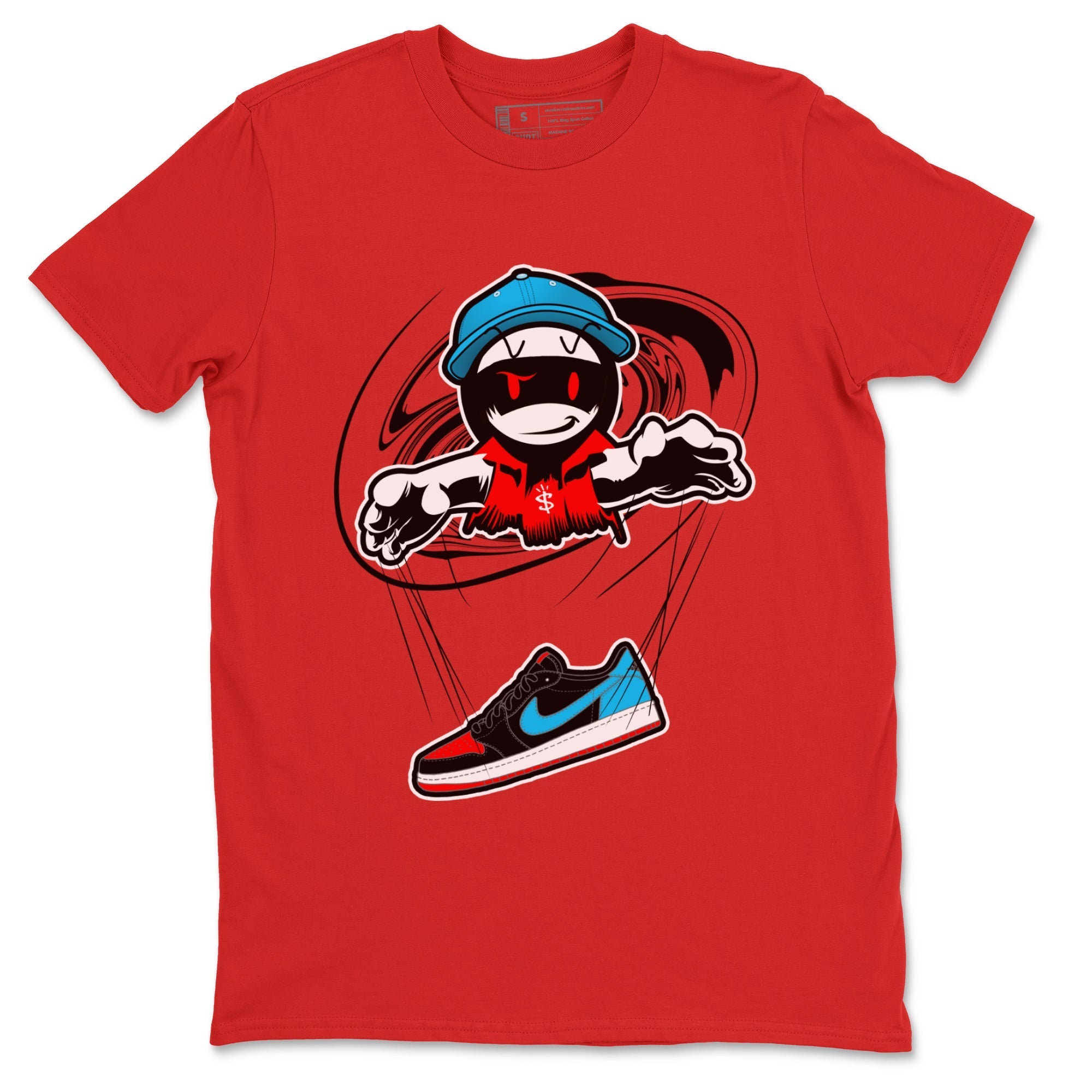 Air Jordan 1 UNC to Chicago shirt to match jordans Marionette Streetwear Sneaker Shirt AJ1 UNC to Chicago Drip Gear Zone Sneaker Matching Clothing Unisex Red 2 T-Shirt