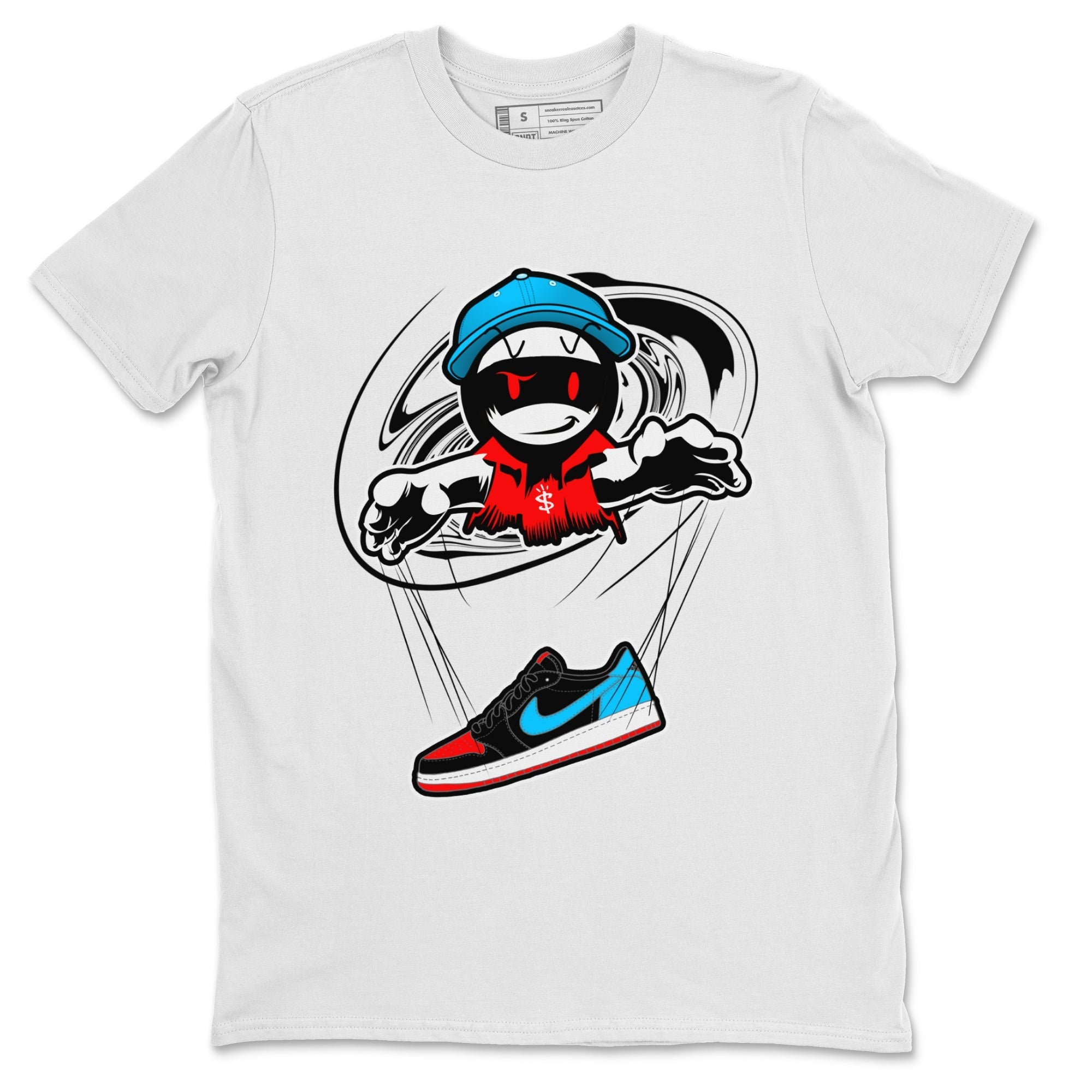 Air Jordan 1 UNC to Chicago shirt to match jordans Marionette Streetwear Sneaker Shirt AJ1 UNC to Chicago Drip Gear Zone Sneaker Matching Clothing Unisex White 2 T-Shirt