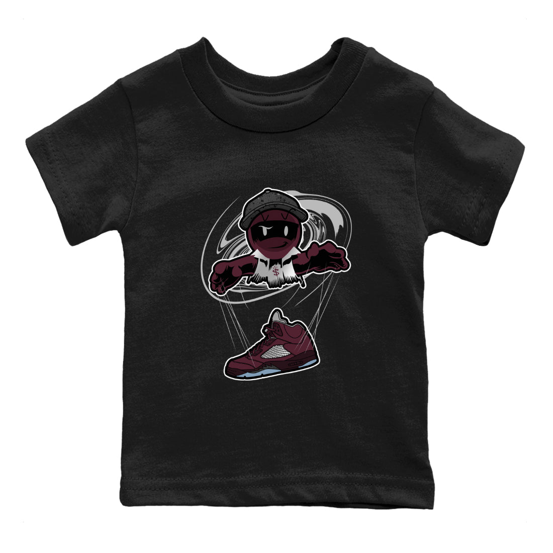 Air Jordan 5 Burgundy shirt to match jordans Marionette Streetwear Sneaker Shirt AJ5 Burgundy Drip Gear Zone Sneaker Matching Clothing Baby Toddler Black 2 T-Shirt