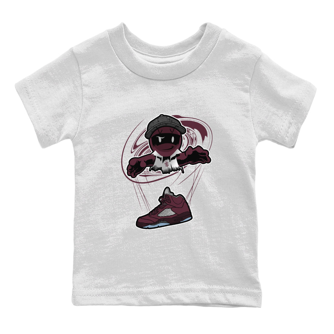 Air Jordan 5 Burgundy shirt to match jordans Marionette Streetwear Sneaker Shirt AJ5 Burgundy Drip Gear Zone Sneaker Matching Clothing Baby Toddler White 2 T-Shirt