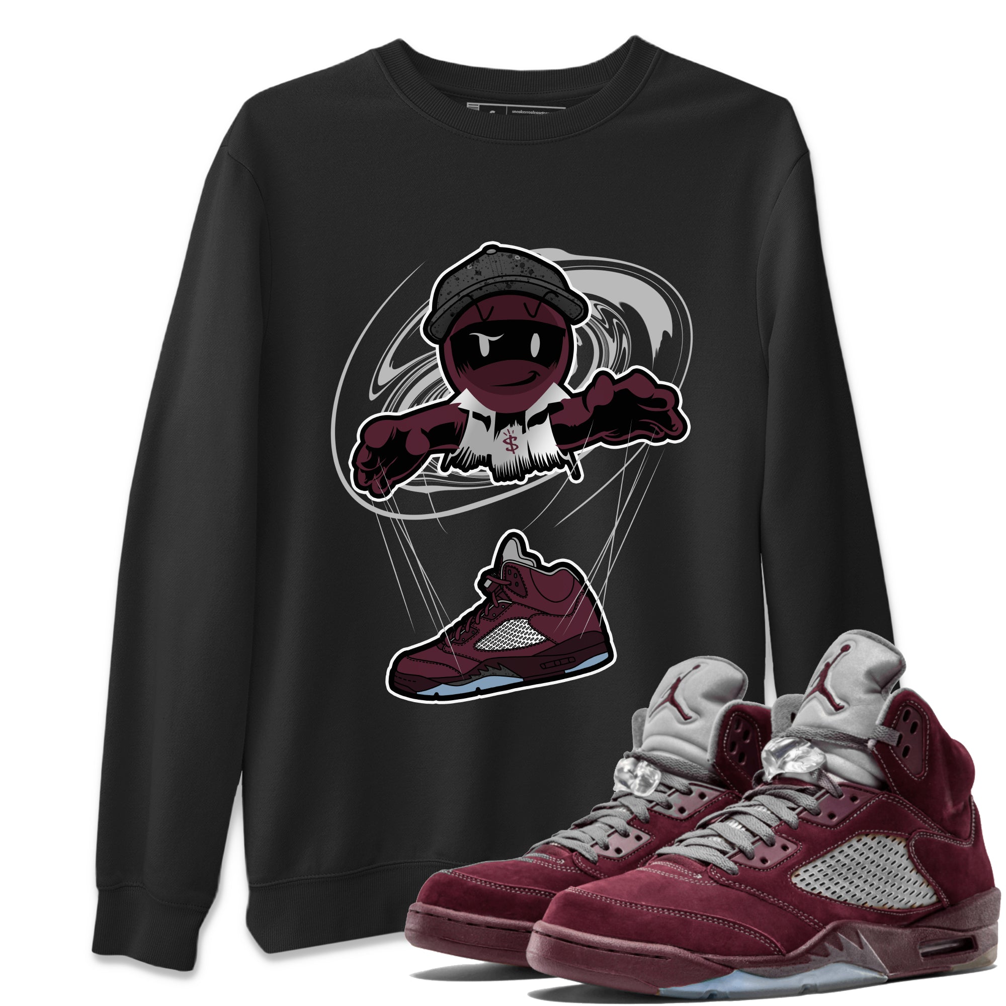 Air Jordan 5 Burgundy shirt to match jordans Marionette Streetwear Sneaker Shirt AJ5 Burgundy Drip Gear Zone Sneaker Matching Clothing Unisex Black 1 T-Shirt