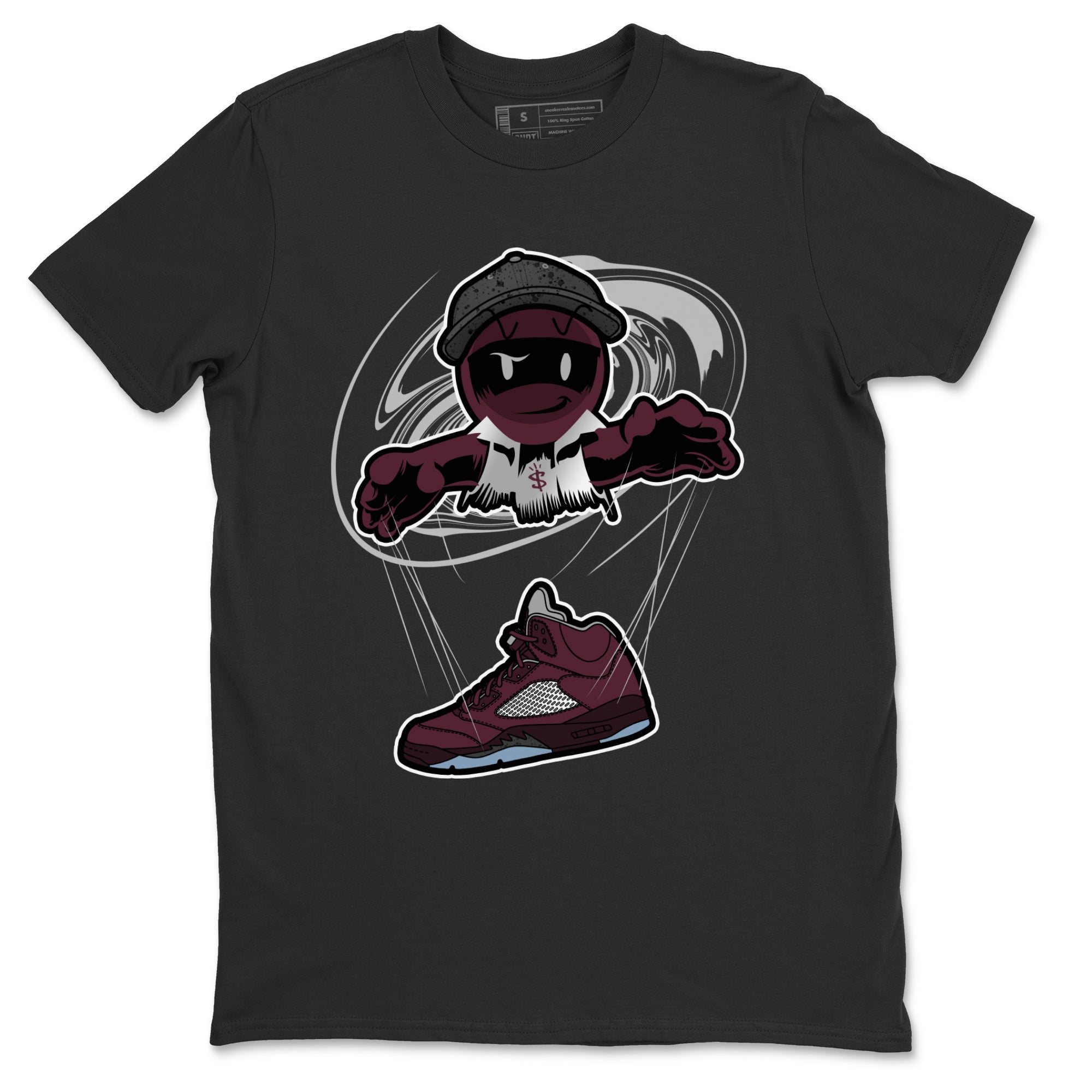 Air Jordan 5 Burgundy shirt to match jordans Marionette Streetwear Sneaker Shirt AJ5 Burgundy Drip Gear Zone Sneaker Matching Clothing Unisex Black 2 T-Shirt