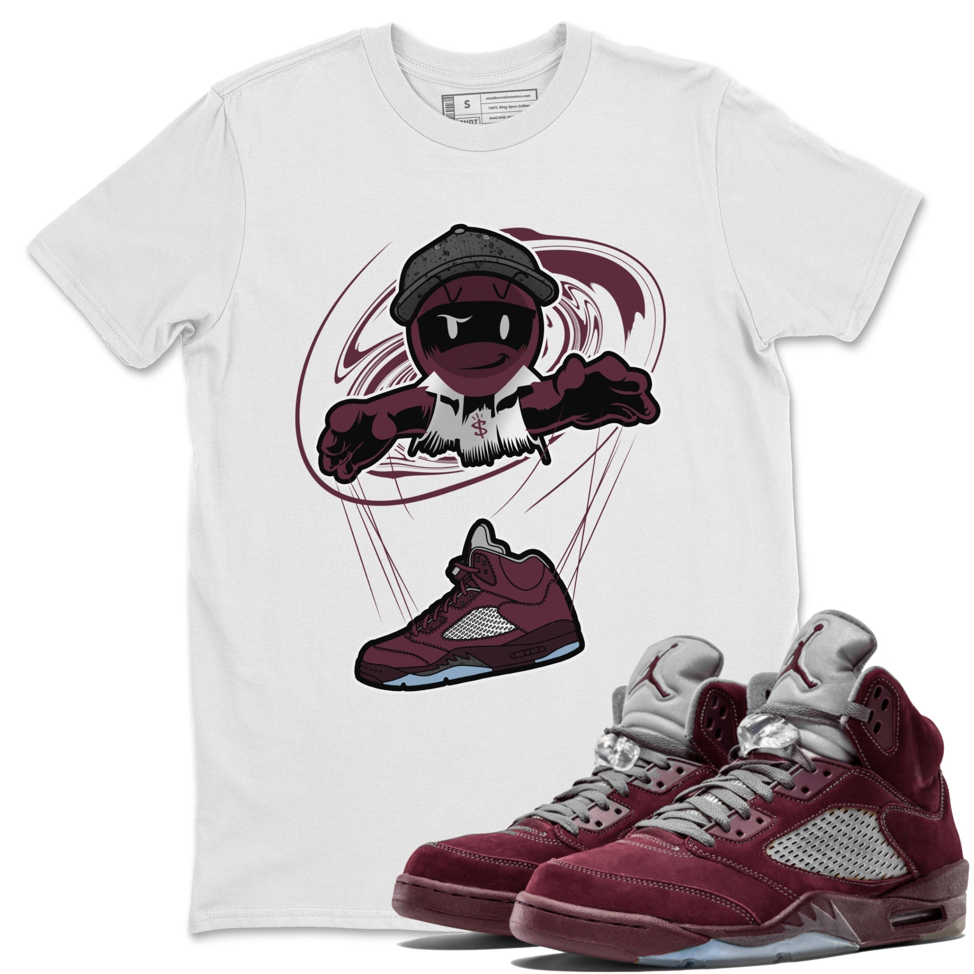 Air Jordan 5 Burgundy shirt to match jordans Marionette Streetwear Sneaker Shirt AJ5 Burgundy Drip Gear Zone Sneaker Matching Clothing Unisex White 1 T-Shirt