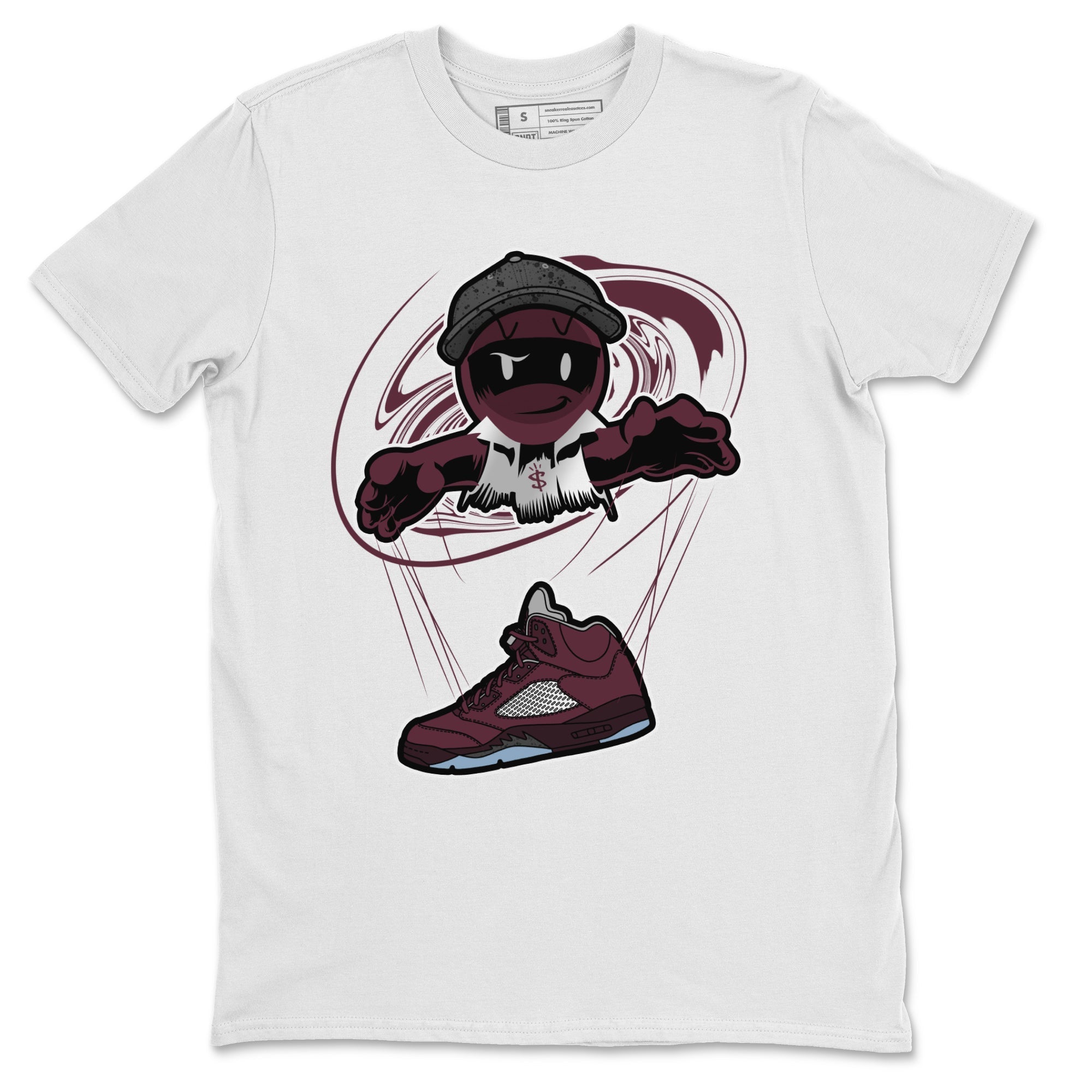 Air Jordan 5 Burgundy shirt to match jordans Marionette Streetwear Sneaker Shirt AJ5 Burgundy Drip Gear Zone Sneaker Matching Clothing Unisex White 2 T-Shirt