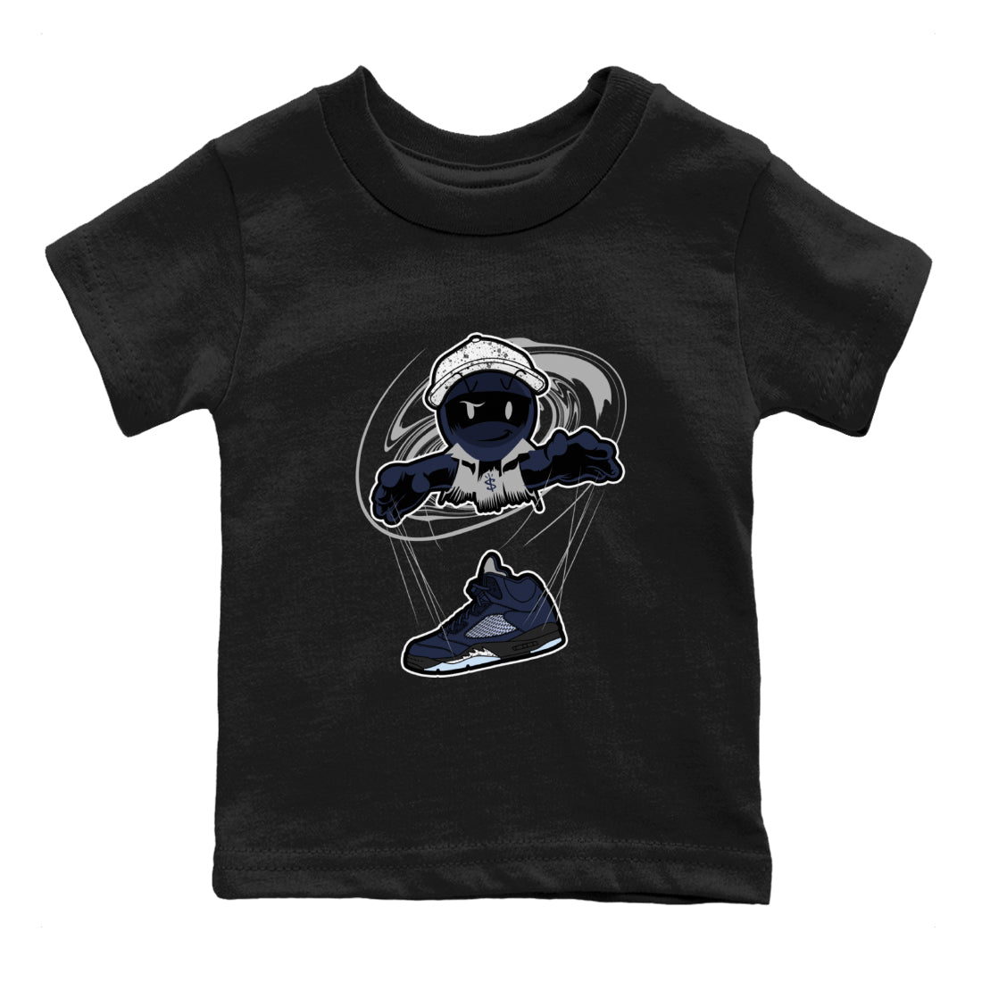 Air Jordan 5 Georgetown shirt to match jordans Marionette Streetwear Sneaker Shirt AJ5 Georgetown Drip Gear Zone Sneaker Matching Clothing Baby Toddler Black 2 T-Shirt