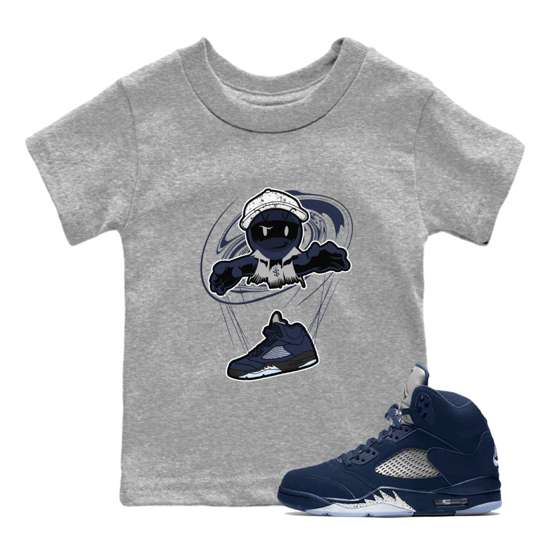 Air Jordan 5 Georgetown shirt to match jordans Marionette Streetwear Sneaker Shirt AJ5 Georgetown Drip Gear Zone Sneaker Matching Clothing Baby Toddler Heather Grey 1 T-Shirt