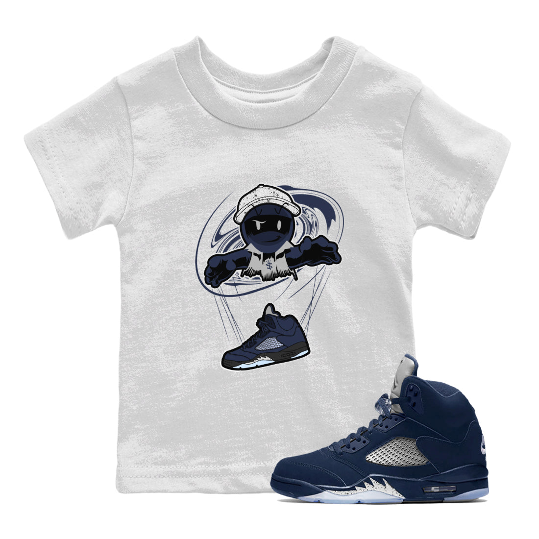 Air Jordan 5 Georgetown shirt to match jordans Marionette Streetwear Sneaker Shirt AJ5 Georgetown Drip Gear Zone Sneaker Matching Clothing Baby Toddler White 1 T-Shirt