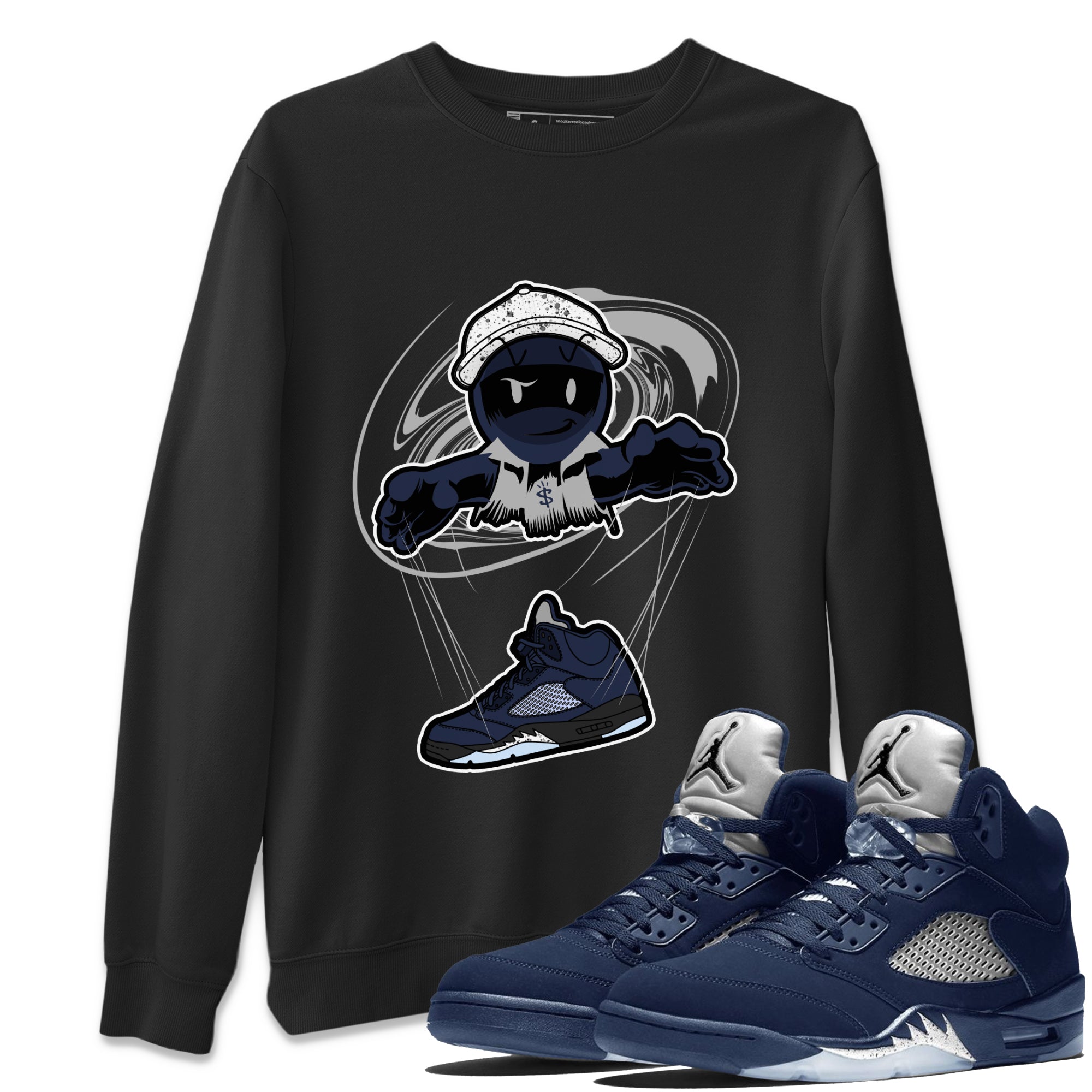 Air Jordan 5 Georgetown shirt to match jordans Marionette Streetwear Sneaker Shirt AJ5 Georgetown Drip Gear Zone Sneaker Matching Clothing Unisex Black 1 T-Shirt