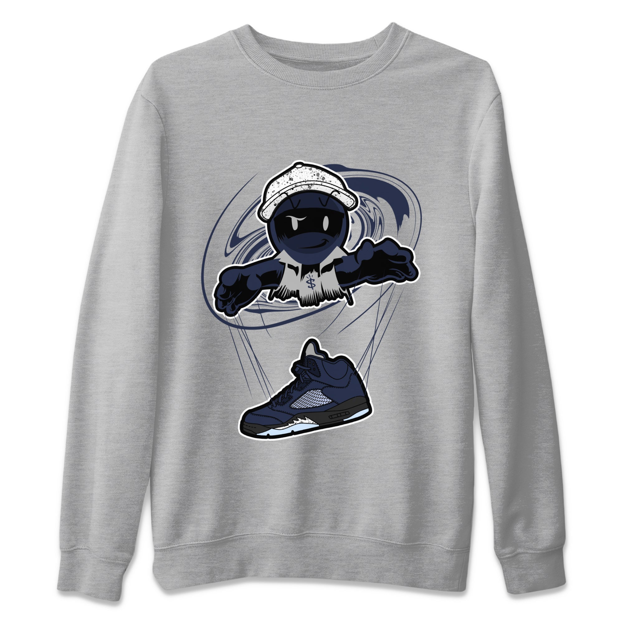 Air Jordan 5 Georgetown shirt to match jordans Marionette Streetwear Sneaker Shirt AJ5 Georgetown Drip Gear Zone Sneaker Matching Clothing Unisex Heather Grey 2 T-Shirt