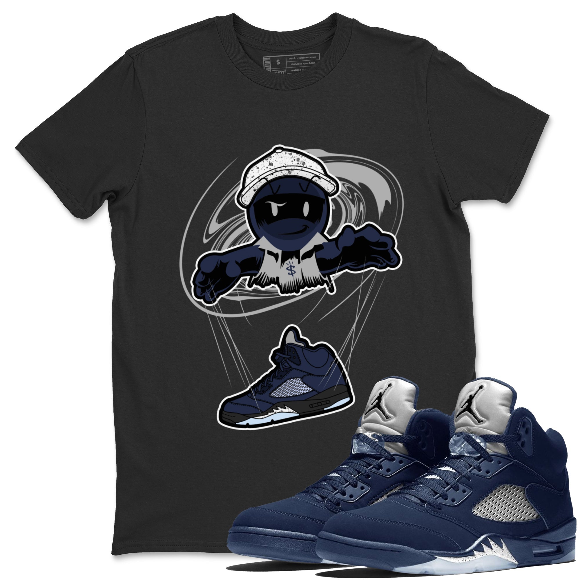 Air Jordan 5 Georgetown shirt to match jordans Marionette Streetwear Sneaker Shirt AJ5 Georgetown Drip Gear Zone Sneaker Matching Clothing Unisex Black 1 T-Shirt