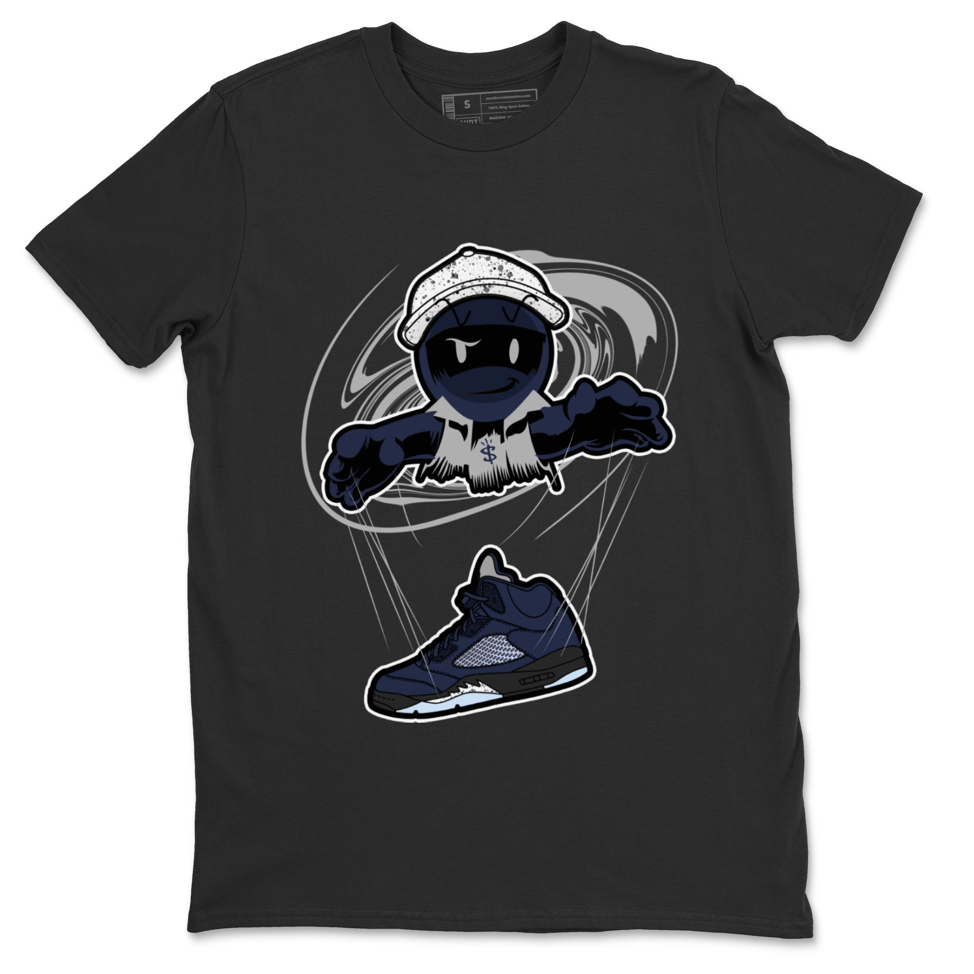 Air Jordan 5 Georgetown shirt to match jordans Marionette Streetwear Sneaker Shirt AJ5 Georgetown Drip Gear Zone Sneaker Matching Clothing Unisex Black 2 T-Shirt