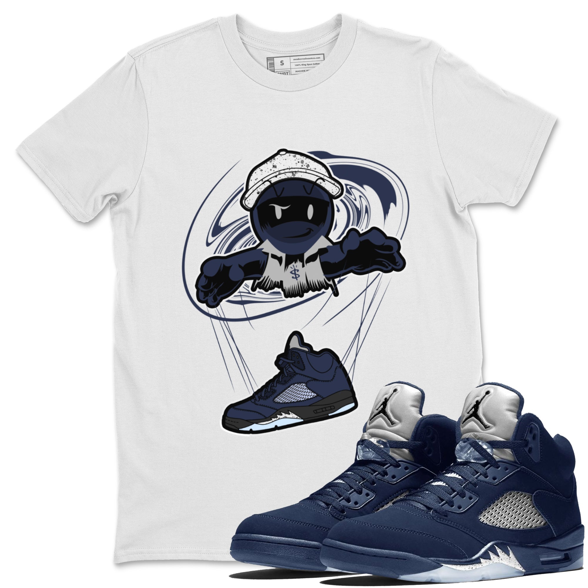 Air Jordan 5 Georgetown shirt to match jordans Marionette Streetwear Sneaker Shirt AJ5 Georgetown Drip Gear Zone Sneaker Matching Clothing Unisex White 1 T-Shirt