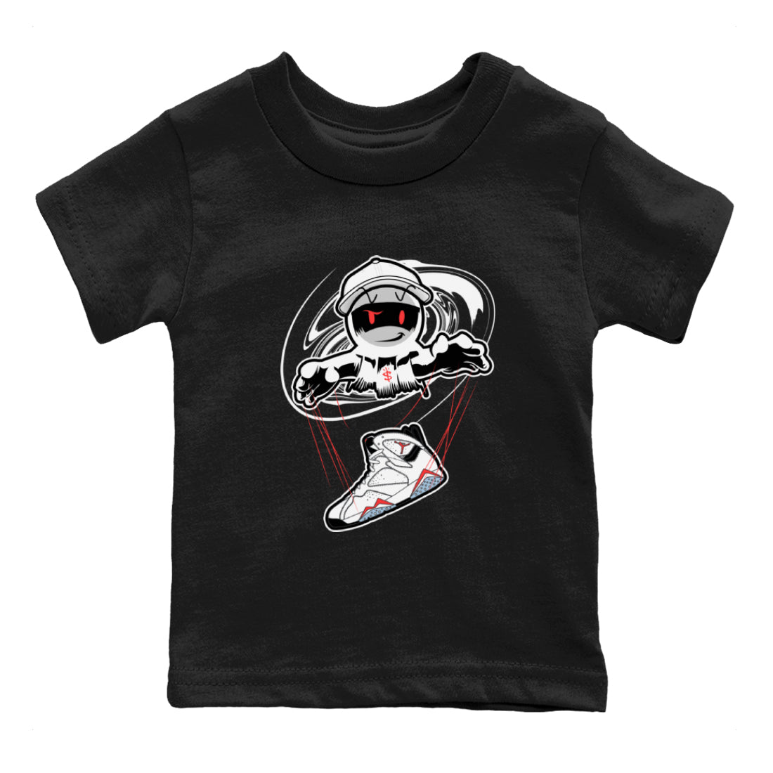 Air Jordan 7 White Infrared shirt to match jordans Marionette Streetwear Sneaker Shirt AJ7 White Infrared Drip Gear Zone Sneaker Matching Clothing Baby Toddler Black 2 T-Shirt
