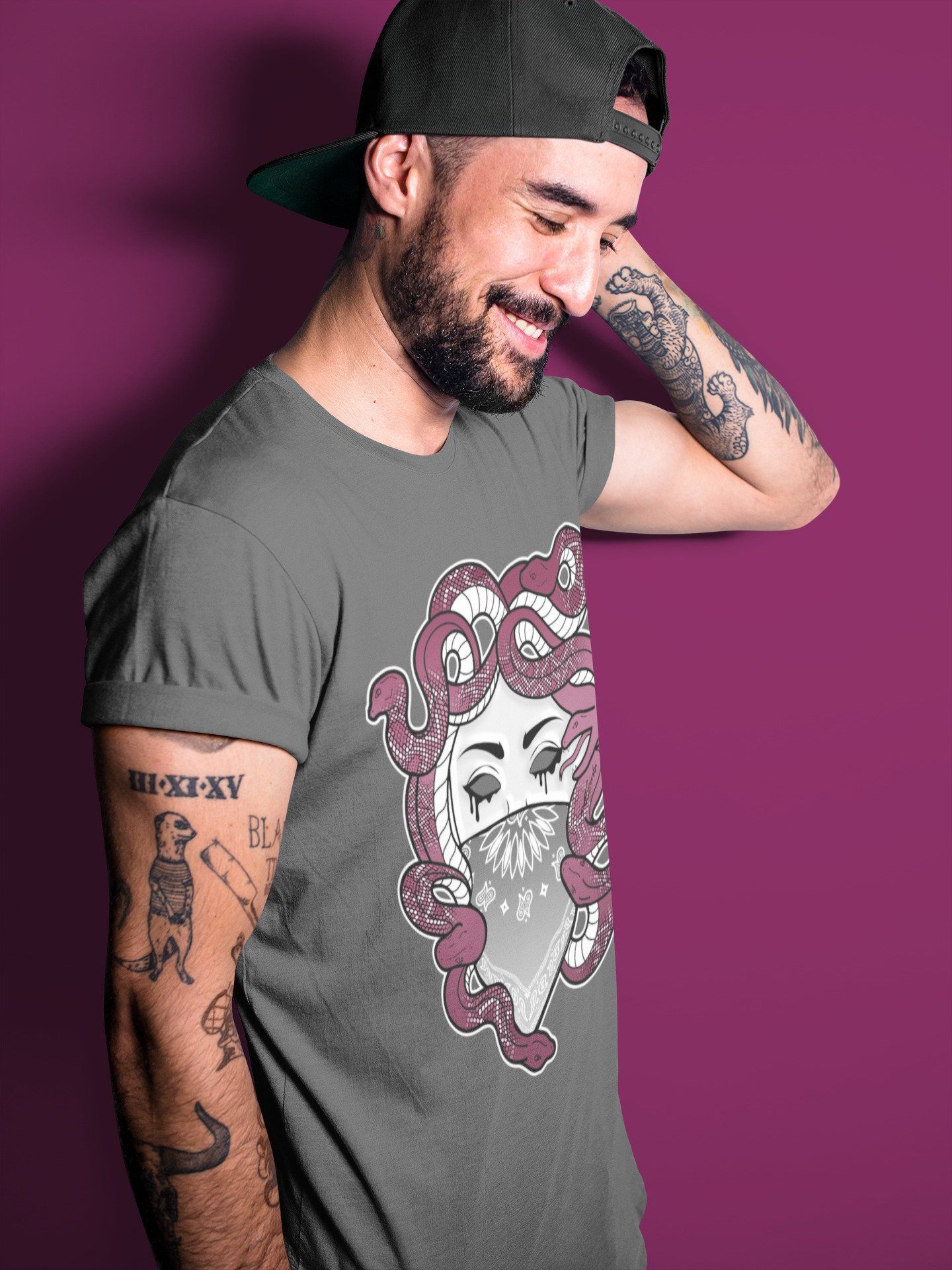 Jordan 1 Bordeaux Sneaker Matching T-Shirt Medusa Sneaker Tees Jordan 1 Bordeaux Sneaker Release Tees Crew Neck Tees