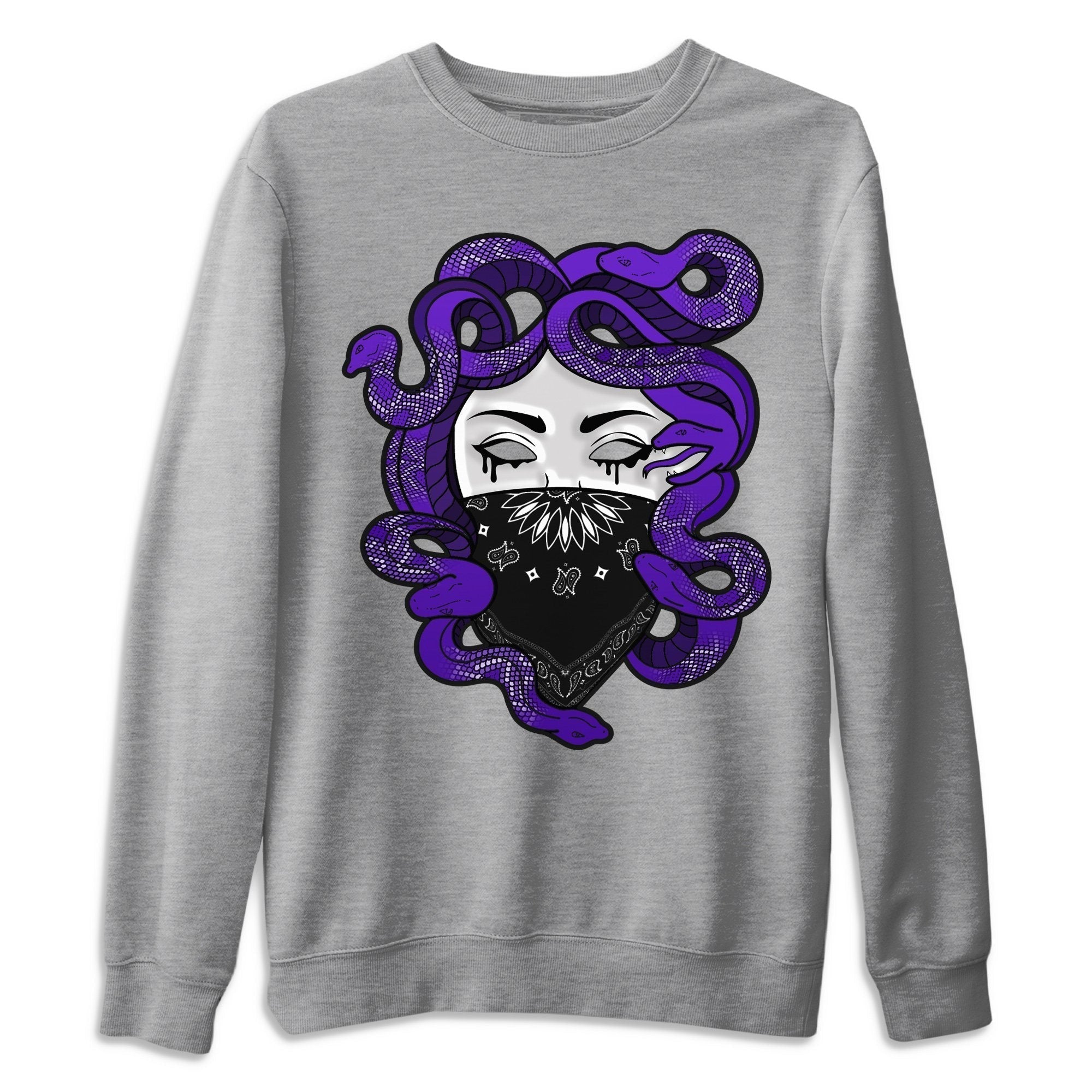 Jordan 1 Court Purple Sneaker Matching T-Shirt Medusa Sneaker Tees Jordan 1 Court Purple Sneaker Release Tees Crew Neck Tees