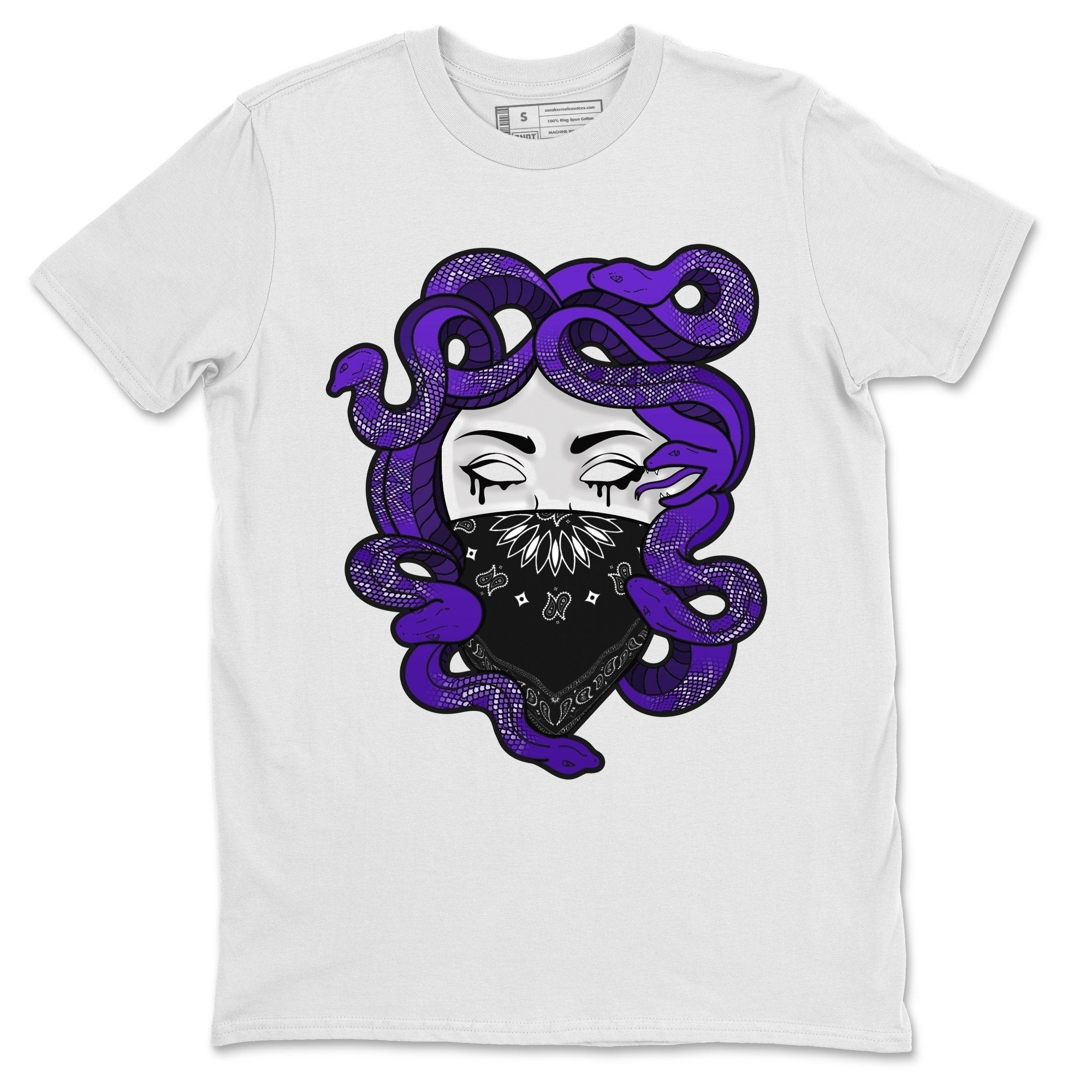 Jordan 1 Court Purple Sneaker Matching T-Shirt Medusa Sneaker Tees Jordan 1 Court Purple Sneaker Release Tees Crew Neck Tees