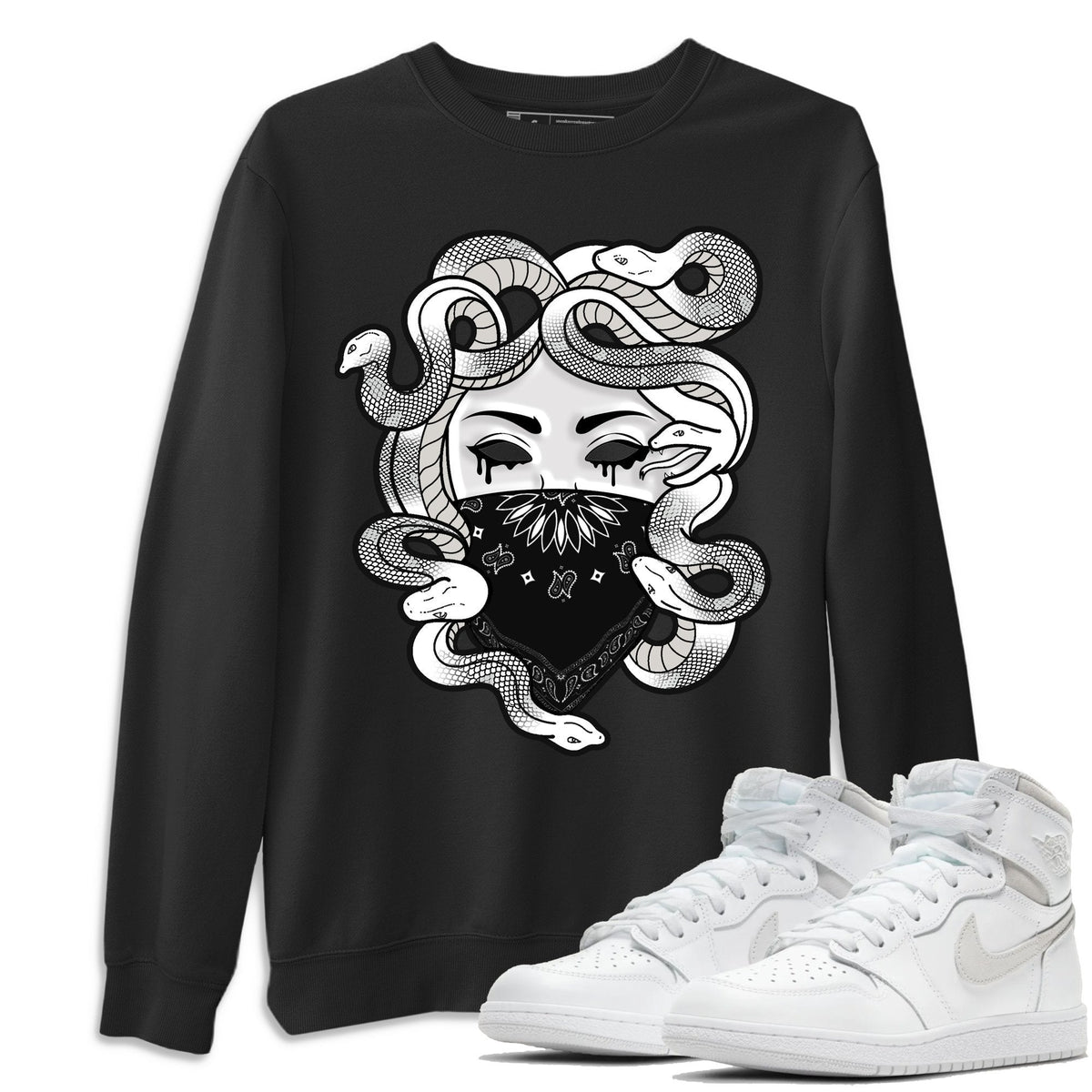 Jordan 1 Neutral Grey Shirt To Match Jordans Medusa Sneaker Tees Jordan 1 Neutral Grey Drip Gear Zone Sneaker Matching Clothing Unisex Shirts