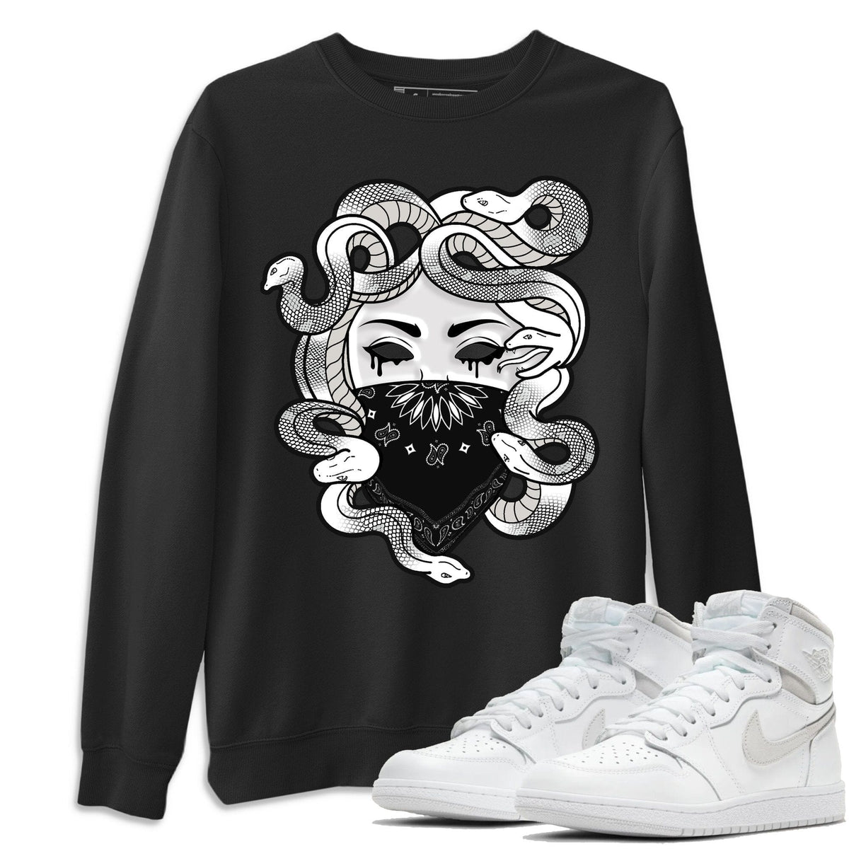 Jordan 1 Neutral Grey Shirt To Match Jordans Medusa Sneaker Tees Jordan 1 Neutral Grey Drip Gear Zone Sneaker Matching Clothing Unisex Shirts