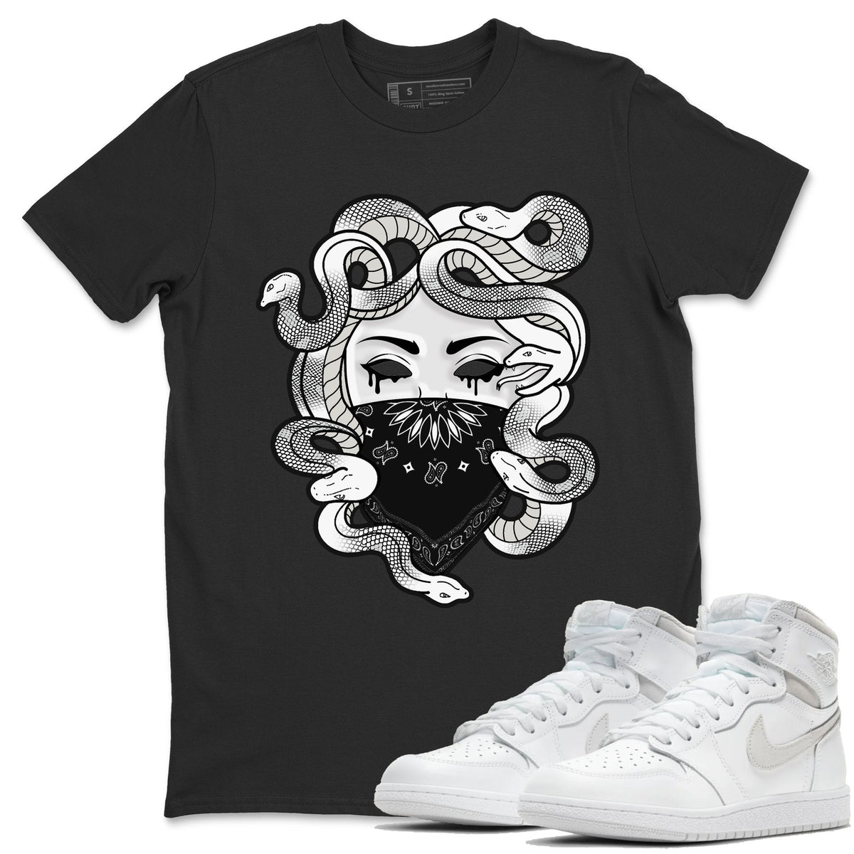 Jordan 1 Neutral Grey Shirt To Match Jordans Medusa Sneaker Tees Jordan 1 Neutral Grey Drip Gear Zone Sneaker Matching Clothing Unisex Shirts