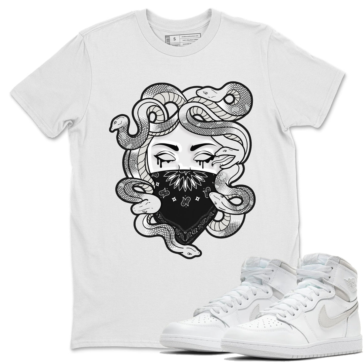 Jordan 1 Neutral Grey Shirt To Match Jordans Medusa Sneaker Tees Jordan 1 Neutral Grey Drip Gear Zone Sneaker Matching Clothing Unisex Shirts