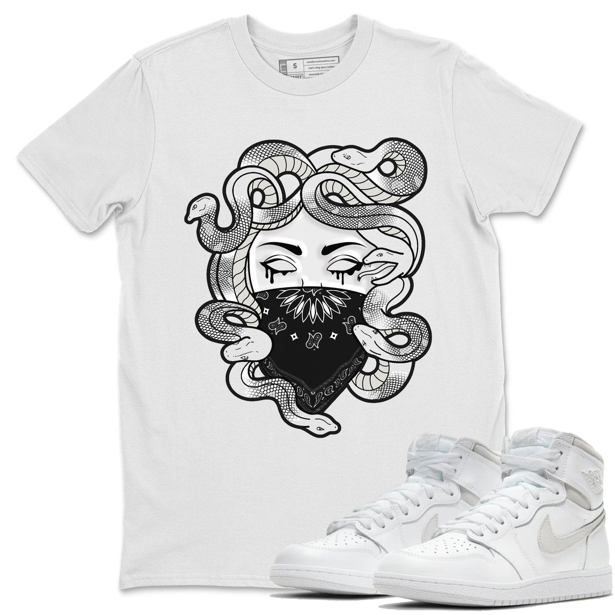 Jordan 1 Neutral Grey Shirt To Match Jordans Medusa Sneaker Tees Jordan 1 Neutral Grey Drip Gear Zone Sneaker Matching Clothing Unisex Shirts