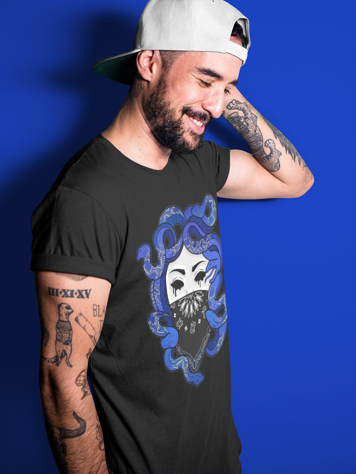 Jordan 1 Royal Black Shirt To Match Jordans Medusa Sneaker Tees Jordan 1 Royal Black Drip Gear Zone Sneaker Matching Clothing Unisex Shirts