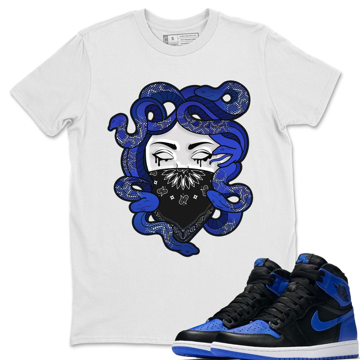 Jordan 1 Royal Black Shirt To Match Jordans Medusa Sneaker Tees Jordan 1 Royal Black Drip Gear Zone Sneaker Matching Clothing Unisex Shirts