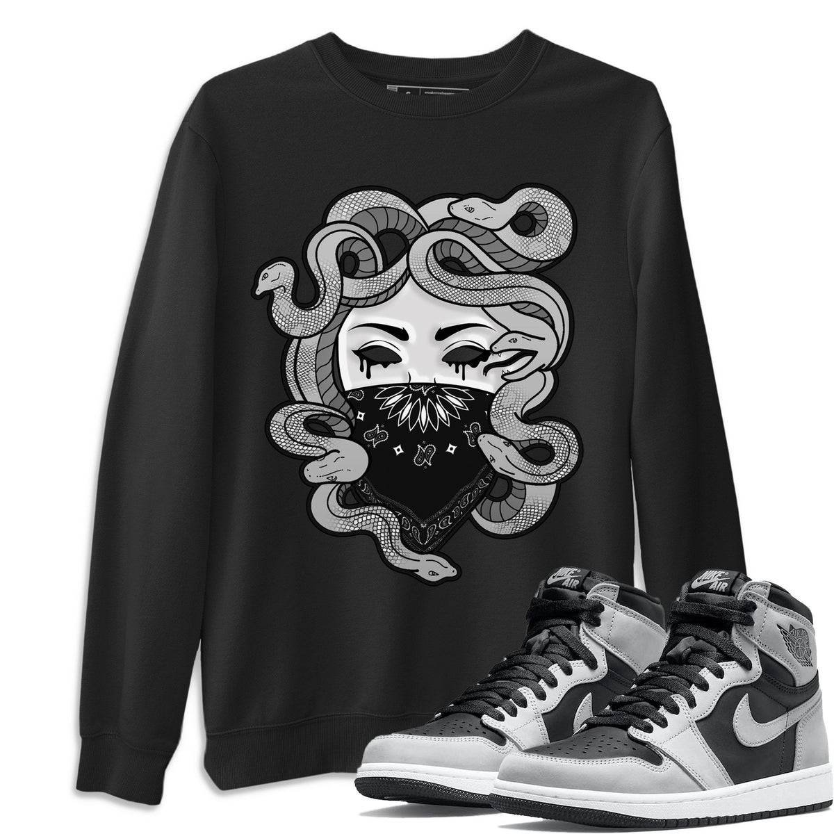 Jordan 1 Shadow 2.0 Shirt To Match Jordans Medusa Sneaker Tees Jordan 1 Shadow 2.0 Drip Gear Zone Sneaker Matching Clothing Unisex Shirts