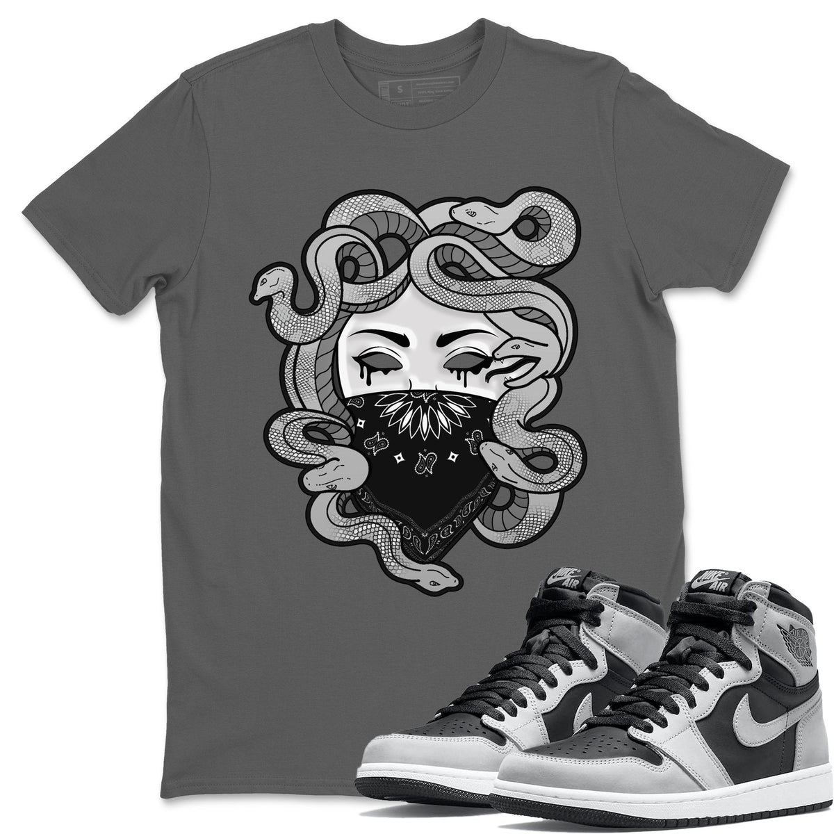 Jordan 1 Shadow 2.0 Shirt To Match Jordans Medusa Sneaker Tees Jordan 1 Shadow 2.0 Drip Gear Zone Sneaker Matching Clothing Unisex Shirts