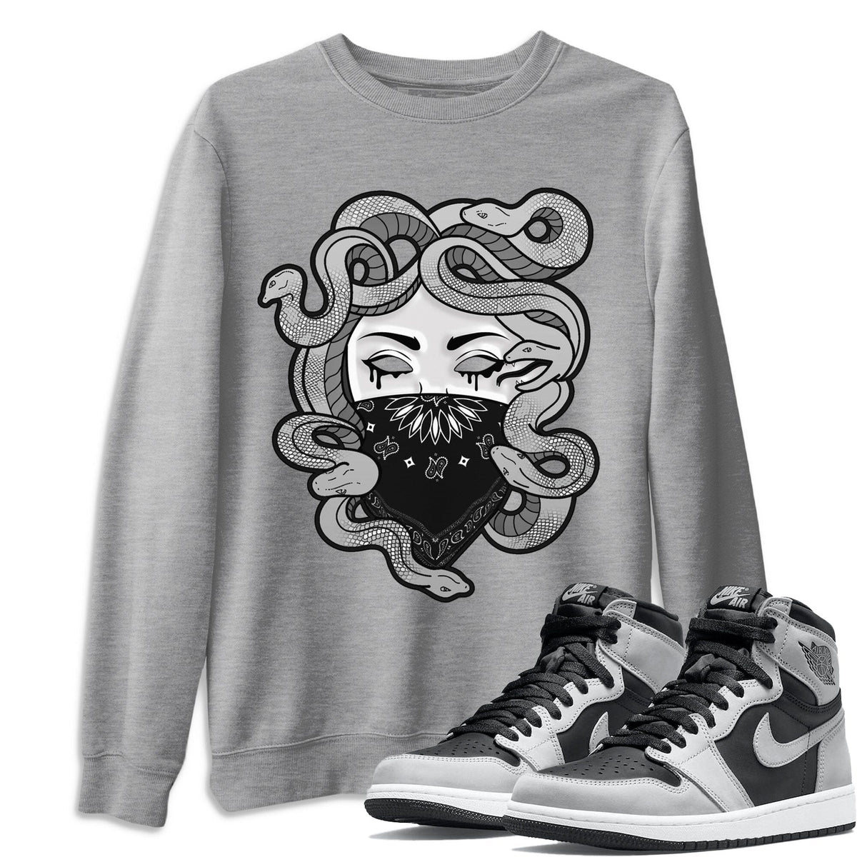 Jordan 1 Shadow 2.0 Shirt To Match Jordans Medusa Sneaker Tees Jordan 1 Shadow 2.0 Drip Gear Zone Sneaker Matching Clothing Unisex Shirts