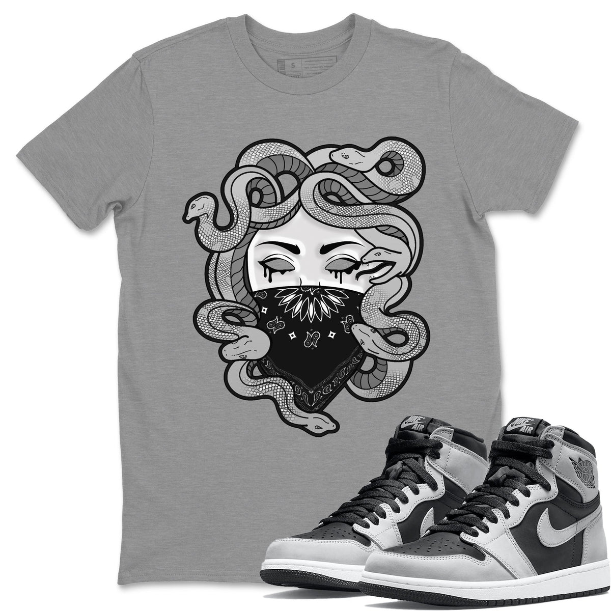 Jordan 1 Shadow 2.0 Shirt To Match Jordans Medusa Sneaker Tees Jordan 1 Shadow 2.0 Drip Gear Zone Sneaker Matching Clothing Unisex Shirts