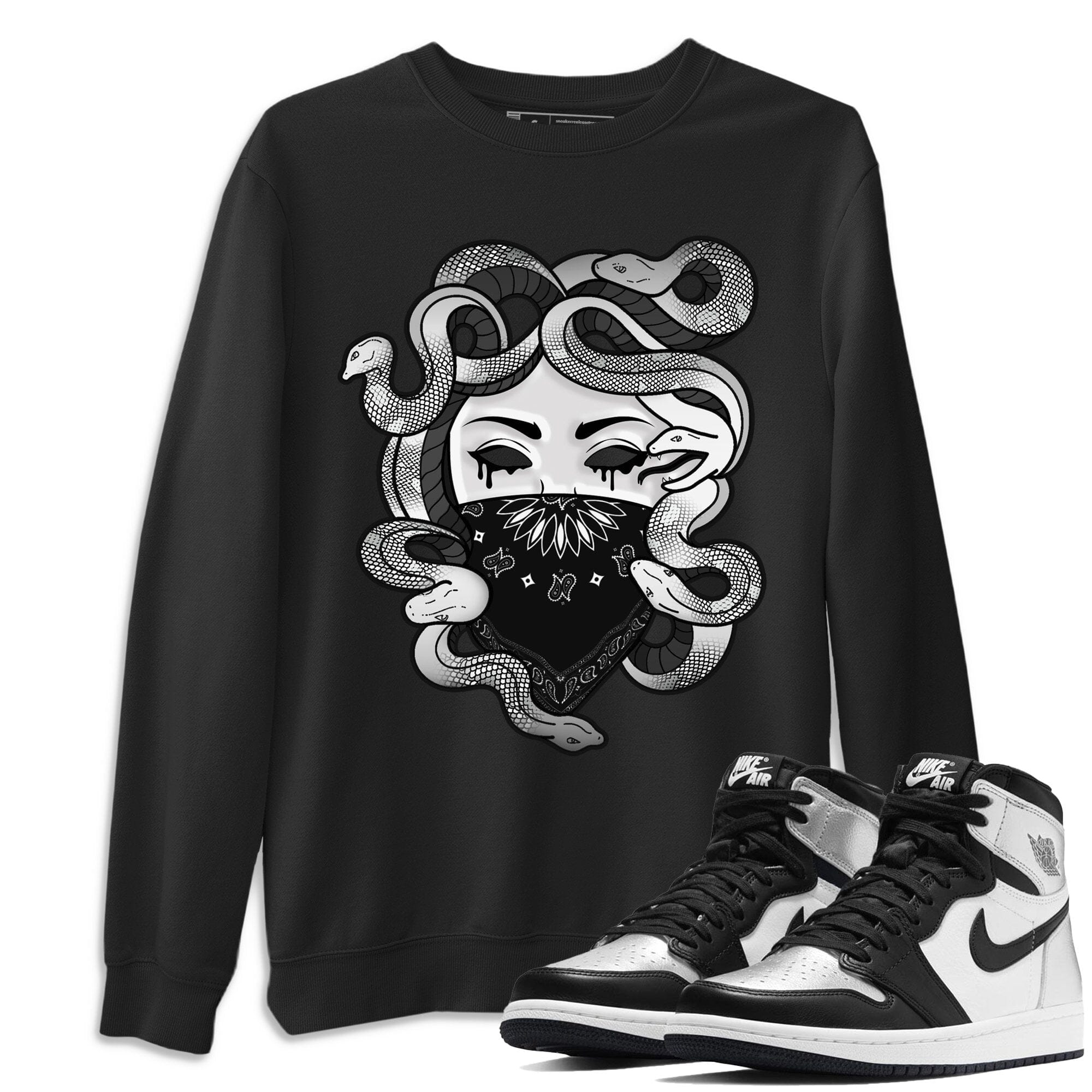 Jordan 1 Silver Toe Shirt To Match Jordans Medusa Sneaker Tees Jordan 1 Silver Toe Drip Gear Zone Sneaker Matching Clothing Unisex Shirts