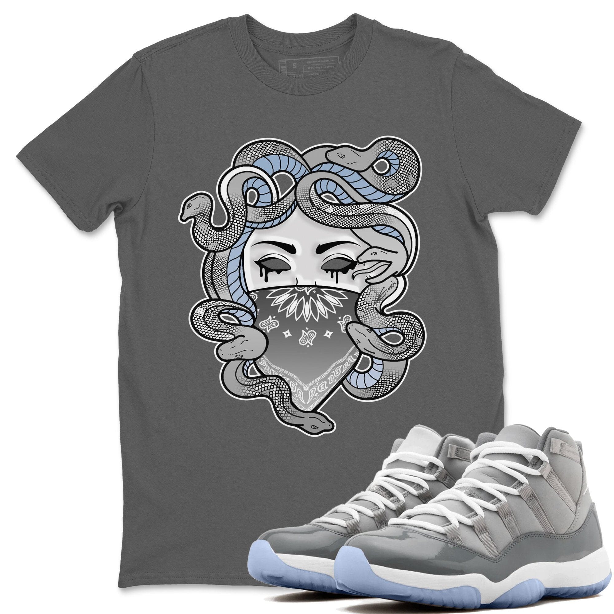 Jordan 11 Cool Grey Shirt To Match Jordans Medusa Sneaker Tees Jordan 11 Cool Grey Drip Gear Zone Sneaker Matching Clothing Unisex Shirts