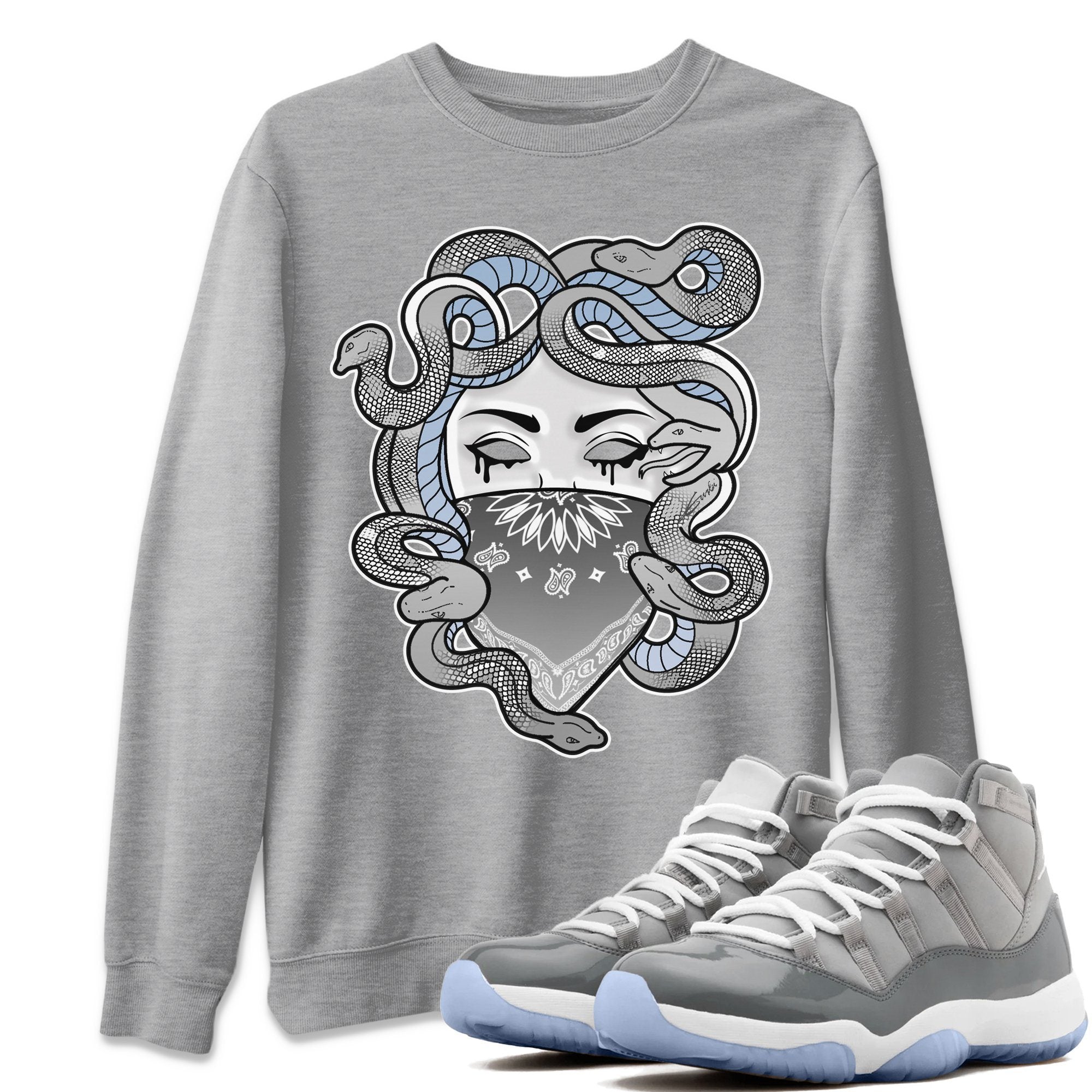 Jordan 11 Cool Grey Shirt To Match Jordans Medusa Sneaker Tees Jordan 11 Cool Grey Drip Gear Zone Sneaker Matching Clothing Unisex Shirts