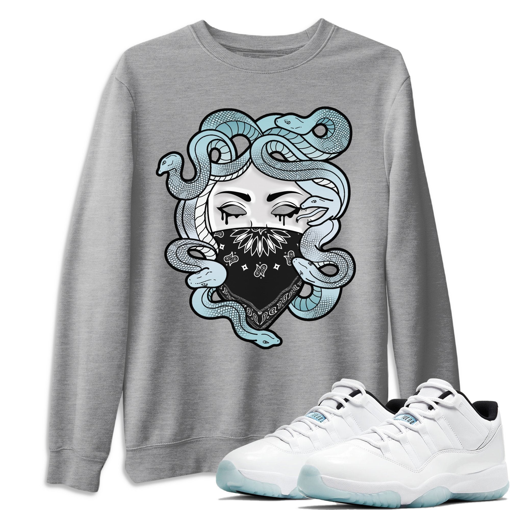 Jordan 11 Legend Blue Shirt To Match Jordans Medusa Sneaker Tees Jordan 11 Legend Blue Drip Gear Zone Sneaker Matching Clothing Unisex Shirts