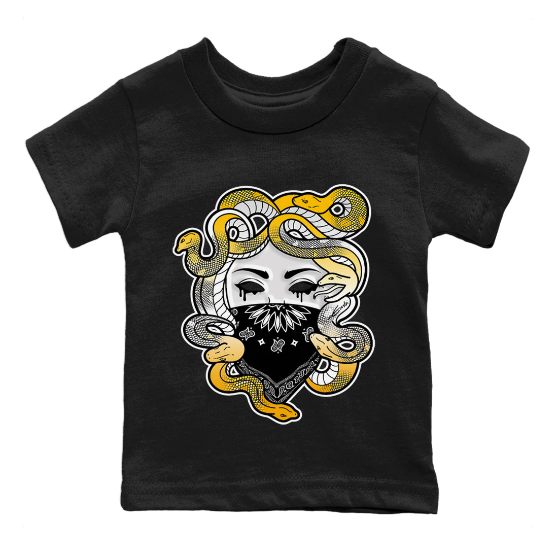 Jordan 11 Yellow Python Sneaker Matching T-Shirt Medusa Sneaker Tees Jordan 11 Yellow Python Sneaker Release Tees Kids Shirts