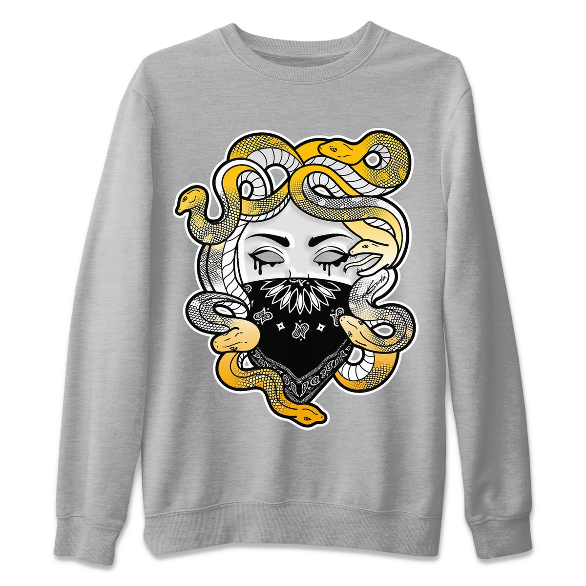 Jordan 11 Yellow Python Sneaker Matching T-Shirt Medusa Sneaker Tees Jordan 11 Yellow Python Sneaker Release Tees Crew Neck Tees