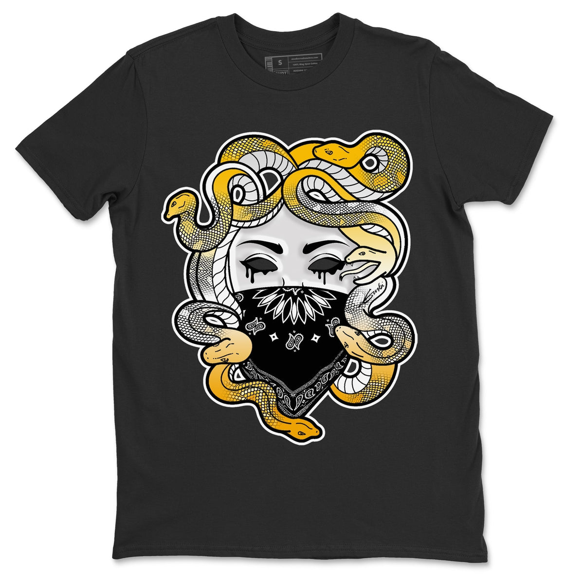 Jordan 11 Yellow Python Sneaker Matching T-Shirt Medusa Sneaker Tees Jordan 11 Yellow Python Sneaker Release Tees Crew Neck Tees