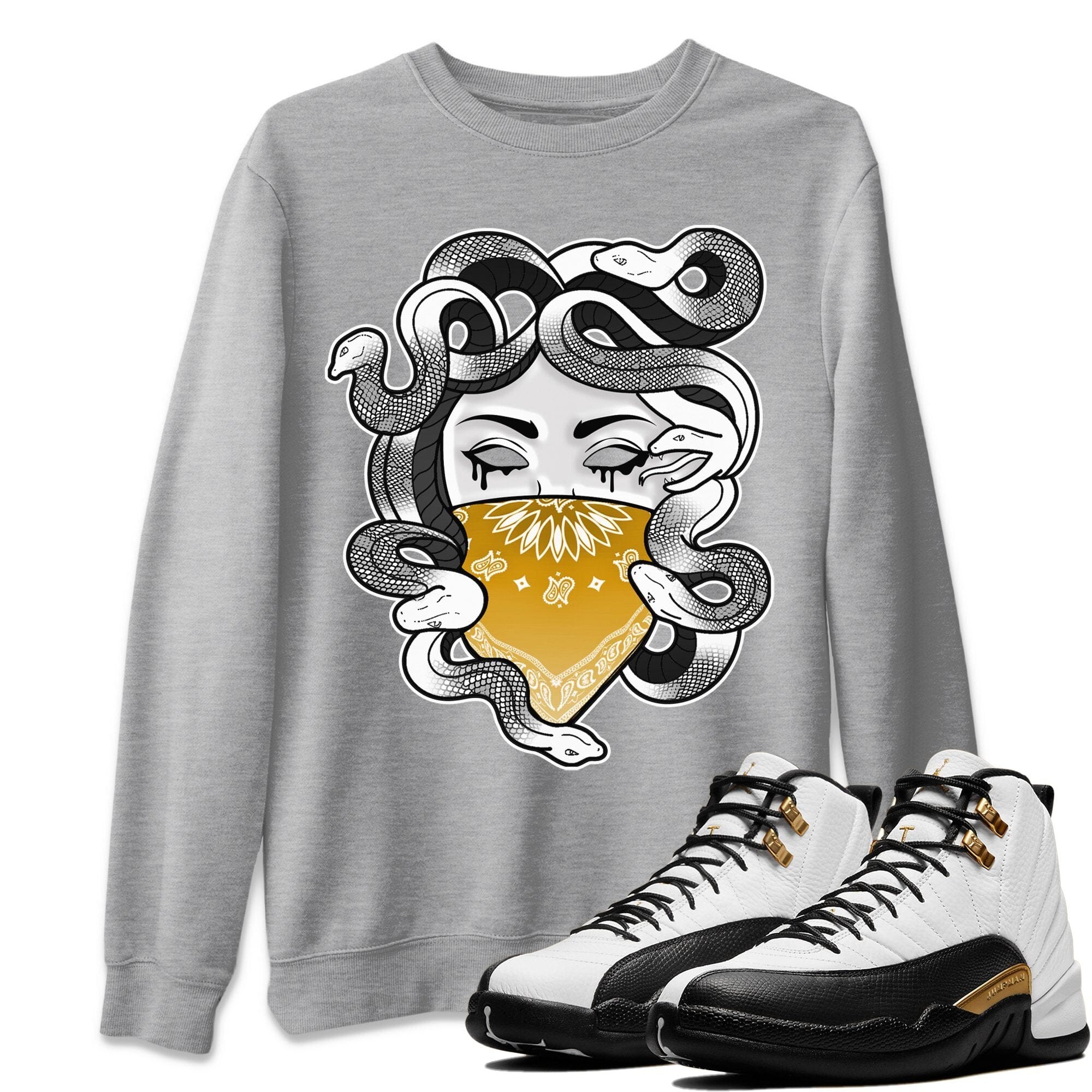 Jordan 12 Royalty Shirt To Match Jordans Medusa Sneaker Tees Jordan 12 Royalty Drip Gear Zone Sneaker Matching Clothing Unisex Shirts