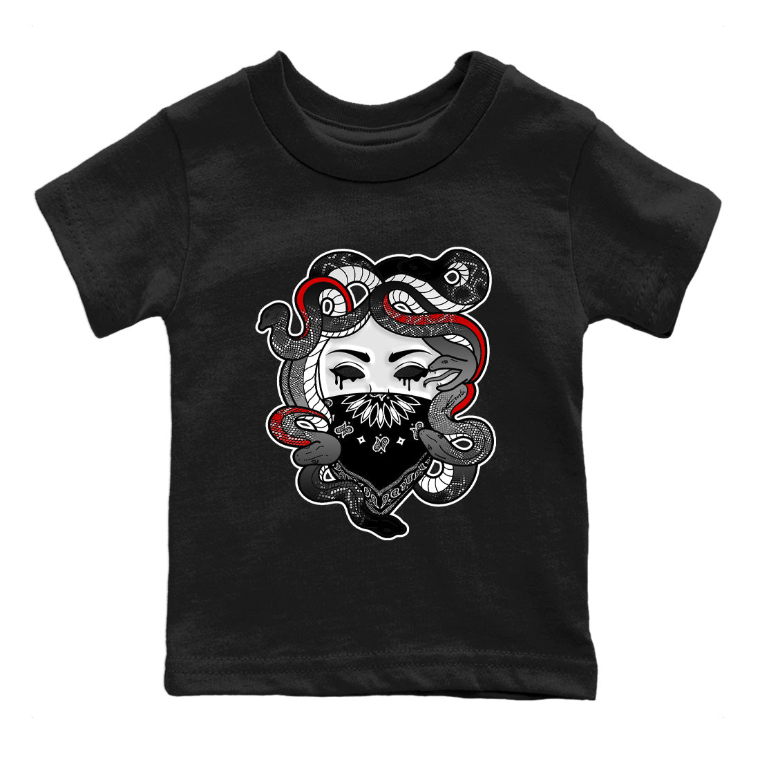 Air Jordan 13 Black Flint Sneaker Match Tees Medusa Streetwear Sneaker Shirt Air Jordan 13 Retro Black Flint Sneaker Release Tees Kids Shirts Black 2