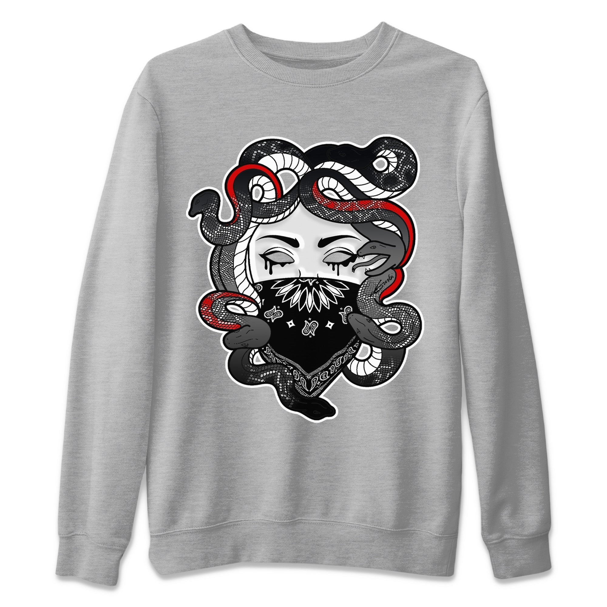 Air Jordan 13 Black Flint Sneaker Match Tees Medusa Streetwear Sneaker Shirt Air Jordan 13 Retro Black Flint Sneaker Release Tees Unisex Shirts Heather Grey 2