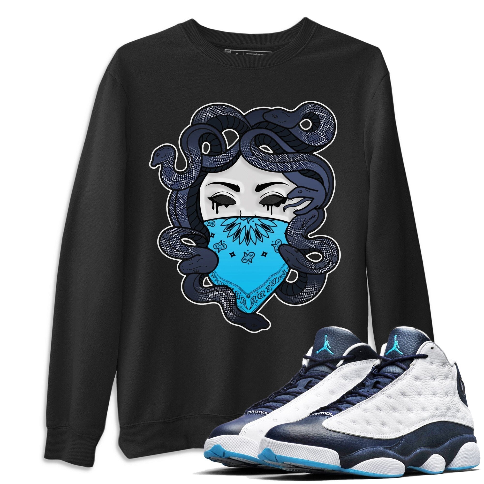 Jordan 13 Obsidian Shirt To Match Jordans Medusa Sneaker Tees Jordan 13 Obsidian Drip Gear Zone Sneaker Matching Clothing Unisex Shirts