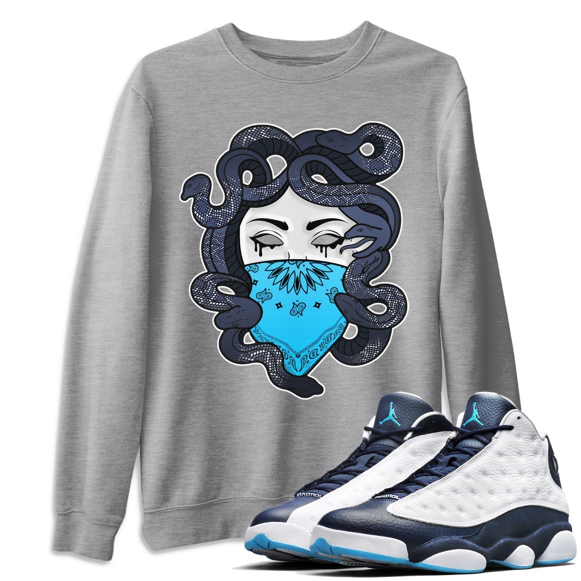 Jordan 13 Obsidian Shirt To Match Jordans Medusa Sneaker Tees Jordan 13 Obsidian Drip Gear Zone Sneaker Matching Clothing Unisex Shirts
