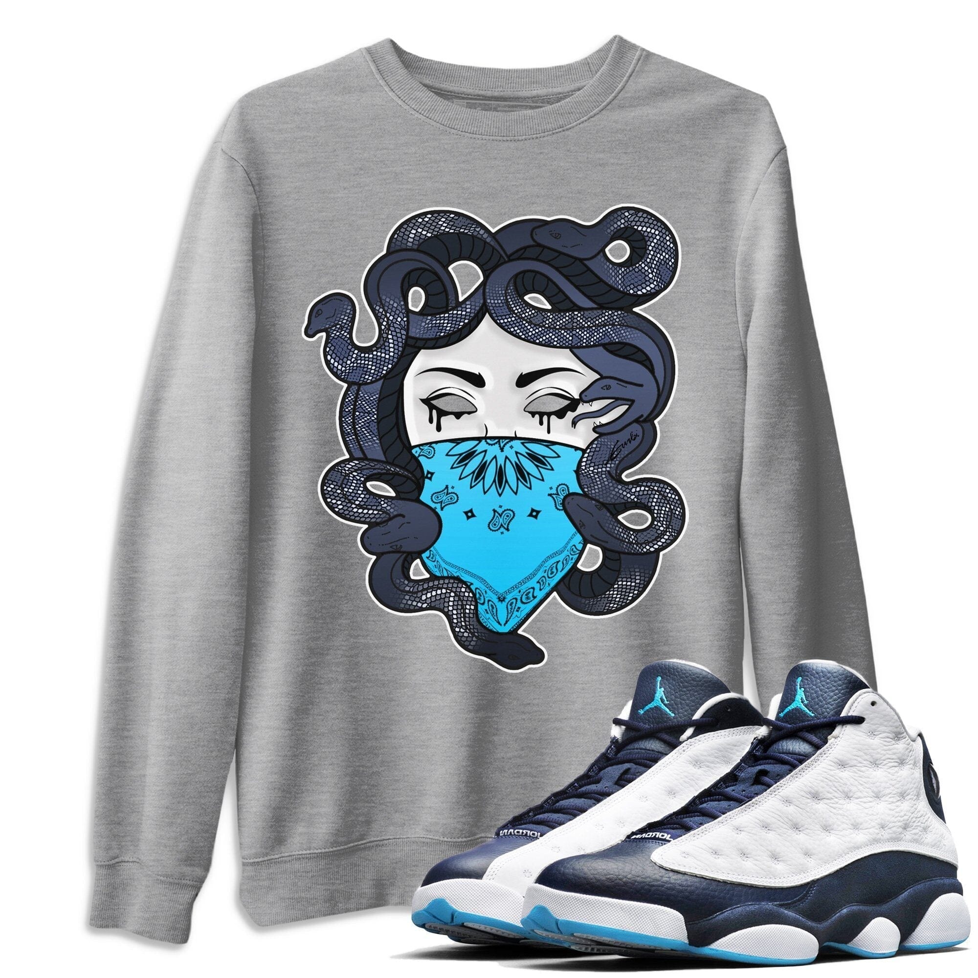 Jordan 13 Obsidian Shirt To Match Jordans Medusa Sneaker Tees Jordan 13 Obsidian Drip Gear Zone Sneaker Matching Clothing Unisex Shirts
