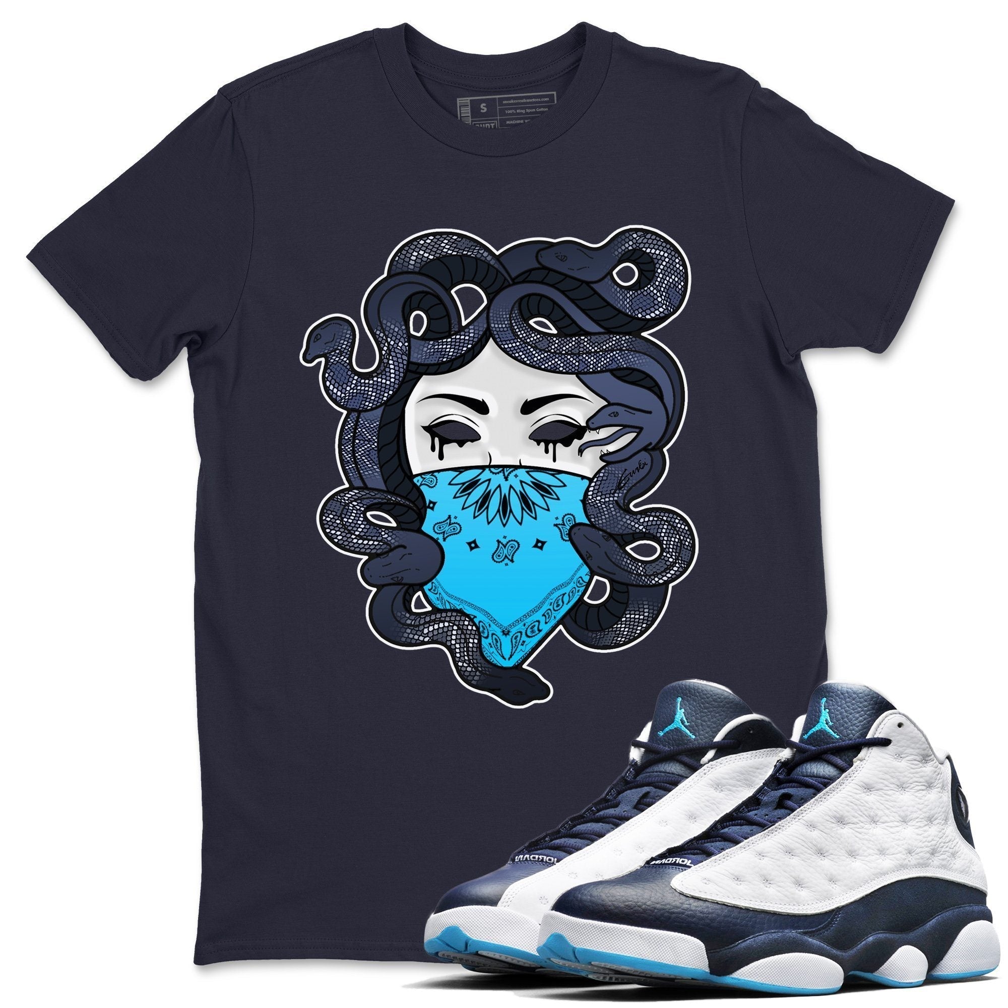 Jordan 13 Obsidian Shirt To Match Jordans Medusa Sneaker Tees Jordan 13 Obsidian Drip Gear Zone Sneaker Matching Clothing Unisex Shirts