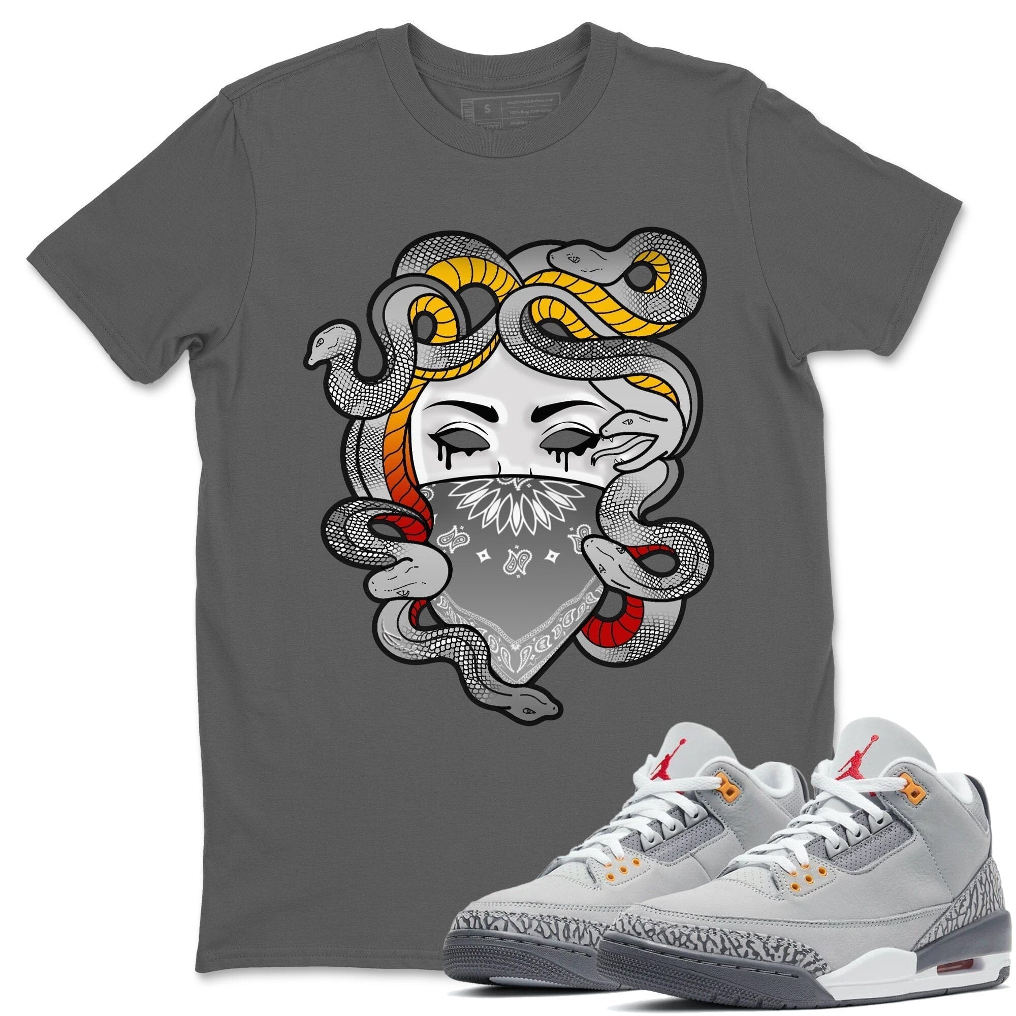 Jordan 3 Cool Grey Shirt To Match Jordans Medusa Sneaker Tees Jordan 3 Cool Grey Drip Gear Zone Sneaker Matching Clothing Unisex Shirts