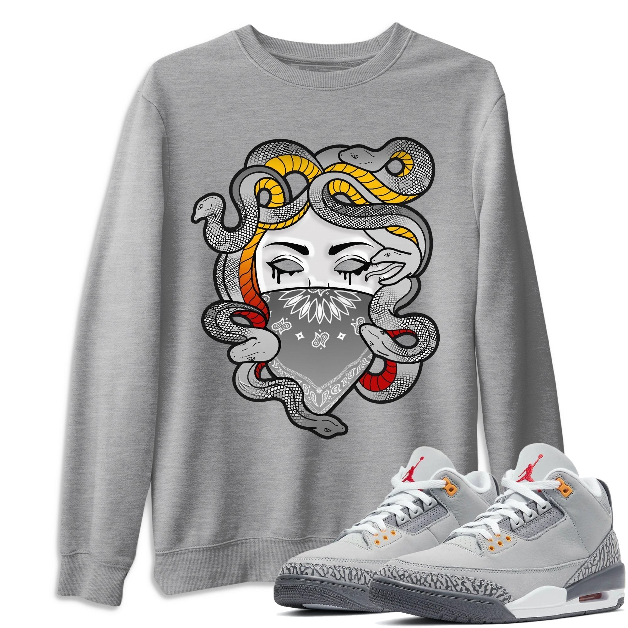 Jordan 3 Cool Grey Shirt To Match Jordans Medusa Sneaker Tees Jordan 3 Cool Grey Drip Gear Zone Sneaker Matching Clothing Unisex Shirts