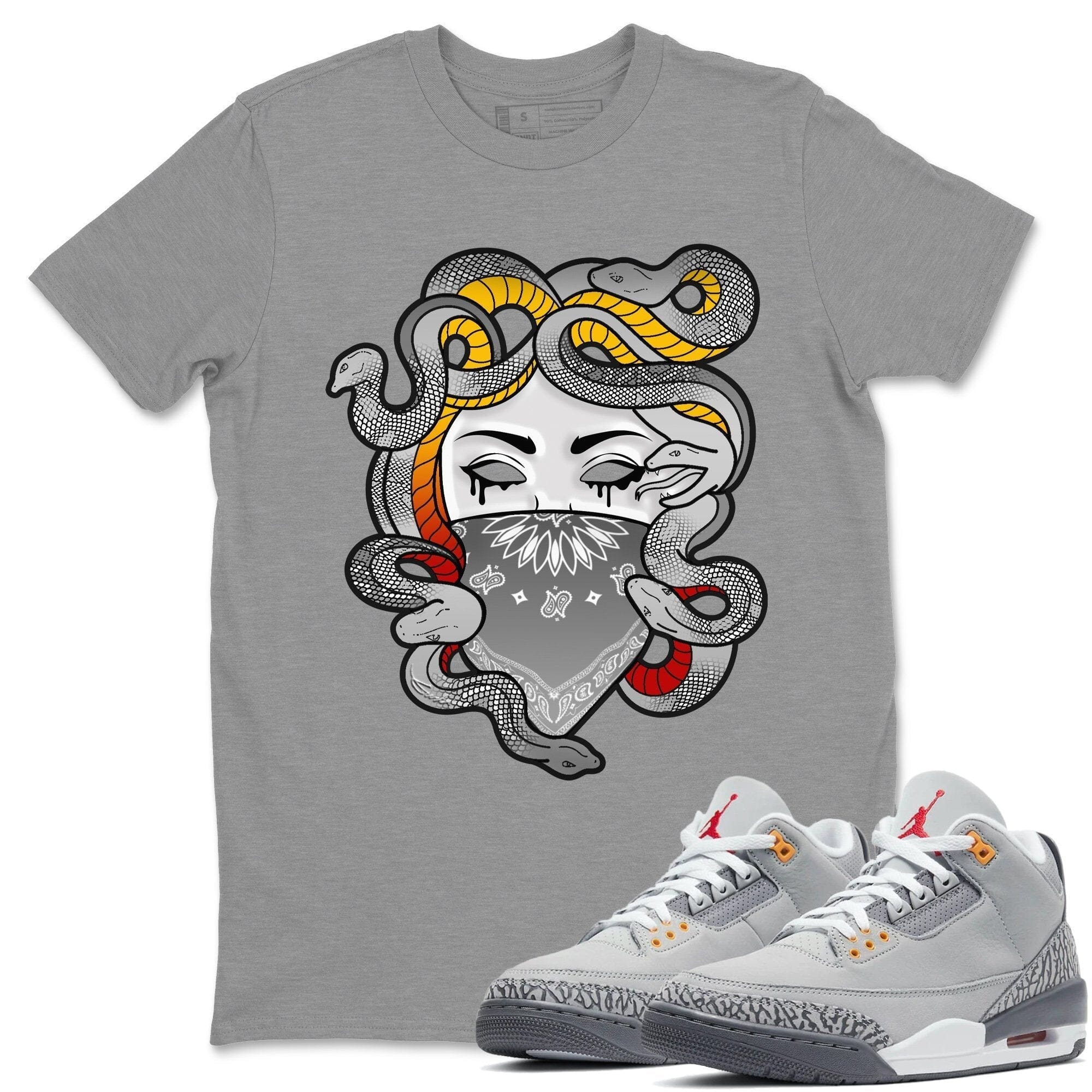 Jordan 3 Cool Grey Shirt To Match Jordans Medusa Sneaker Tees Jordan 3 Cool Grey Drip Gear Zone Sneaker Matching Clothing Unisex Shirts